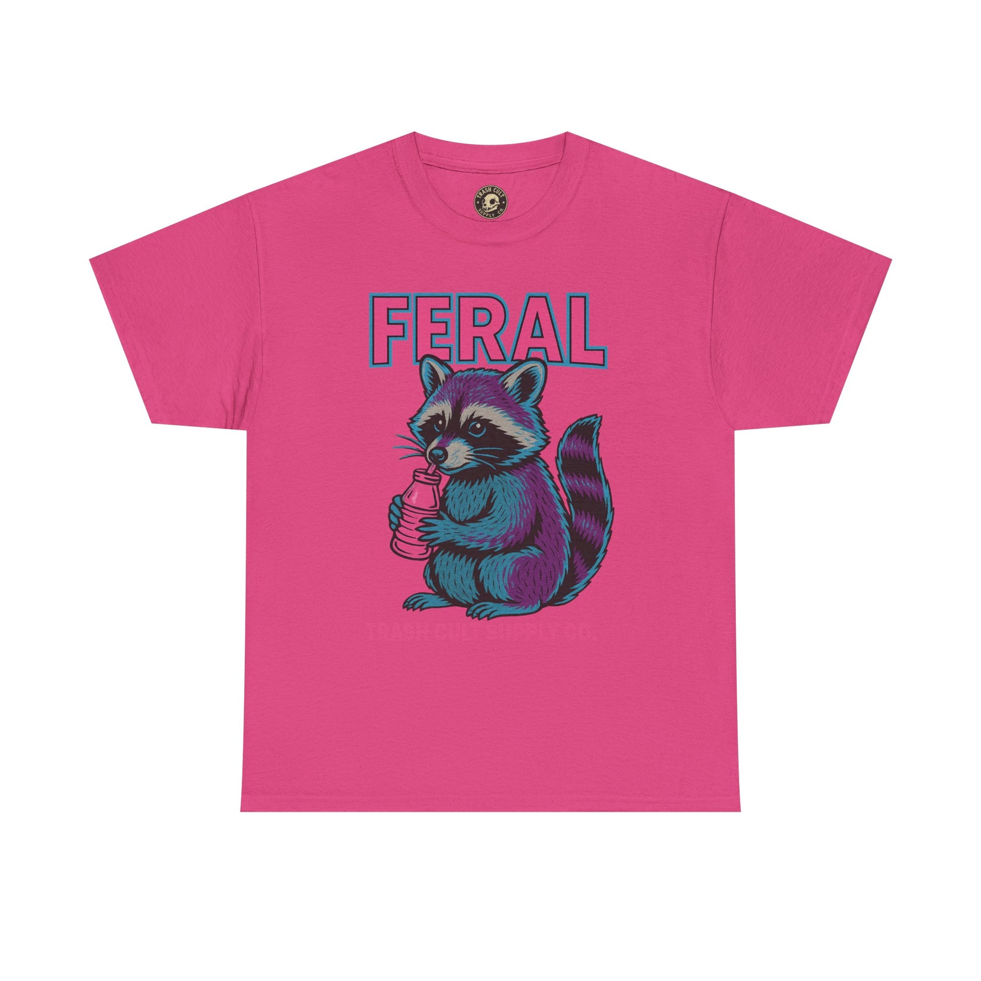 FERAL Raccoon 80s Retro Shirt – Trash Cult Supply Co. – Gildan 5000 Tee