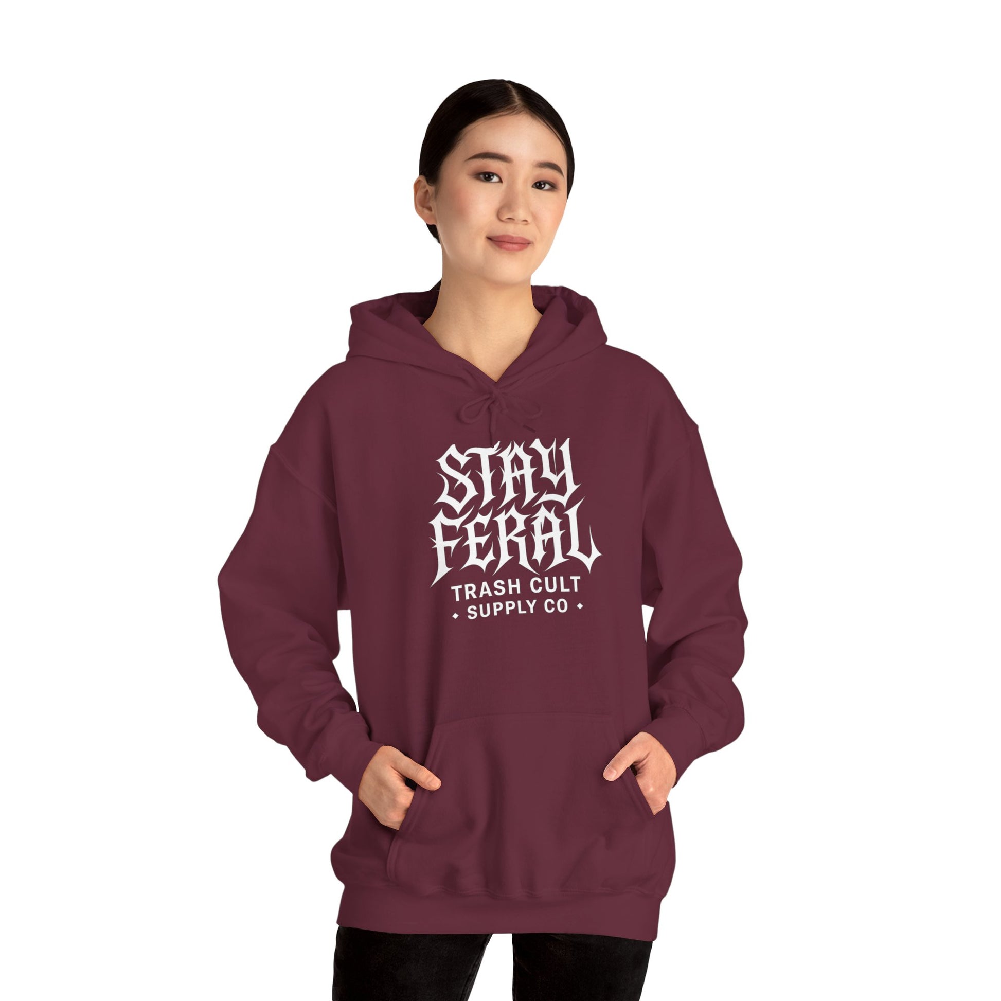 Stay Feral Gothic Hoodie – Trash Cult Supply Co Unisex Pullover
