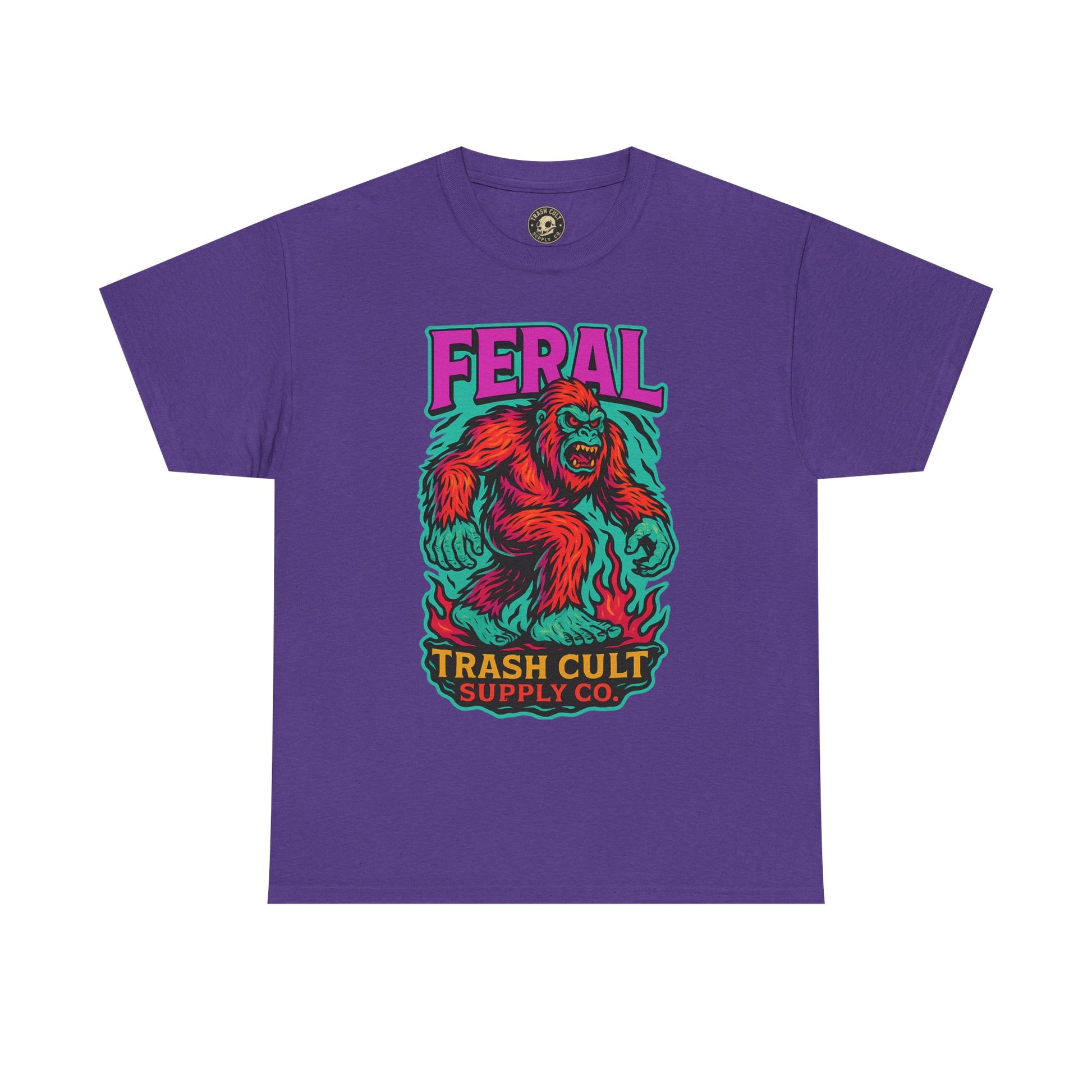 FERAL Bigfoot Shirt – Trashcore Bold Colors | Trash Cult Supply Co | Gildan 5000 Tee