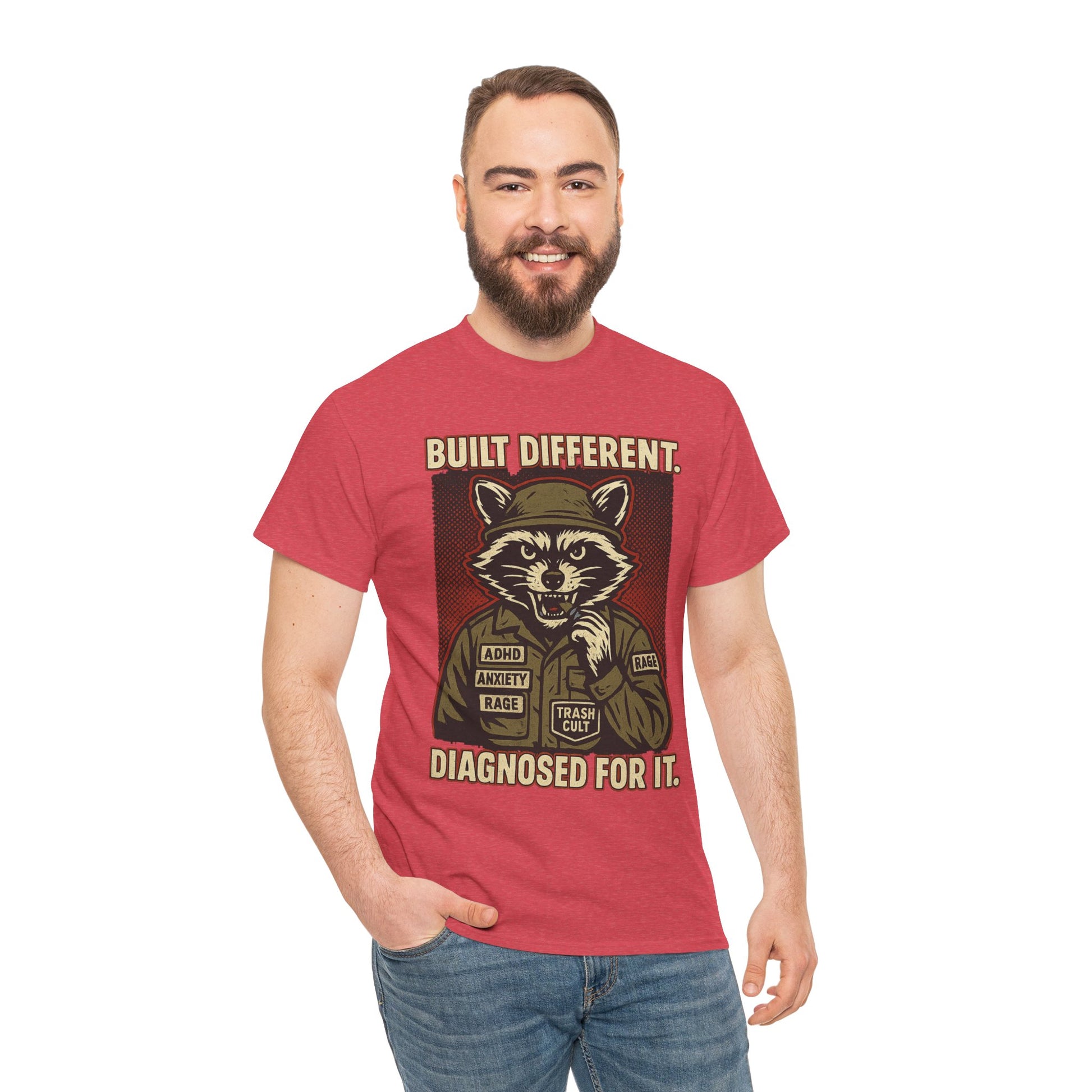 Built Different Diagnosed For It Military Raccoon Shirt – Gildan 5000