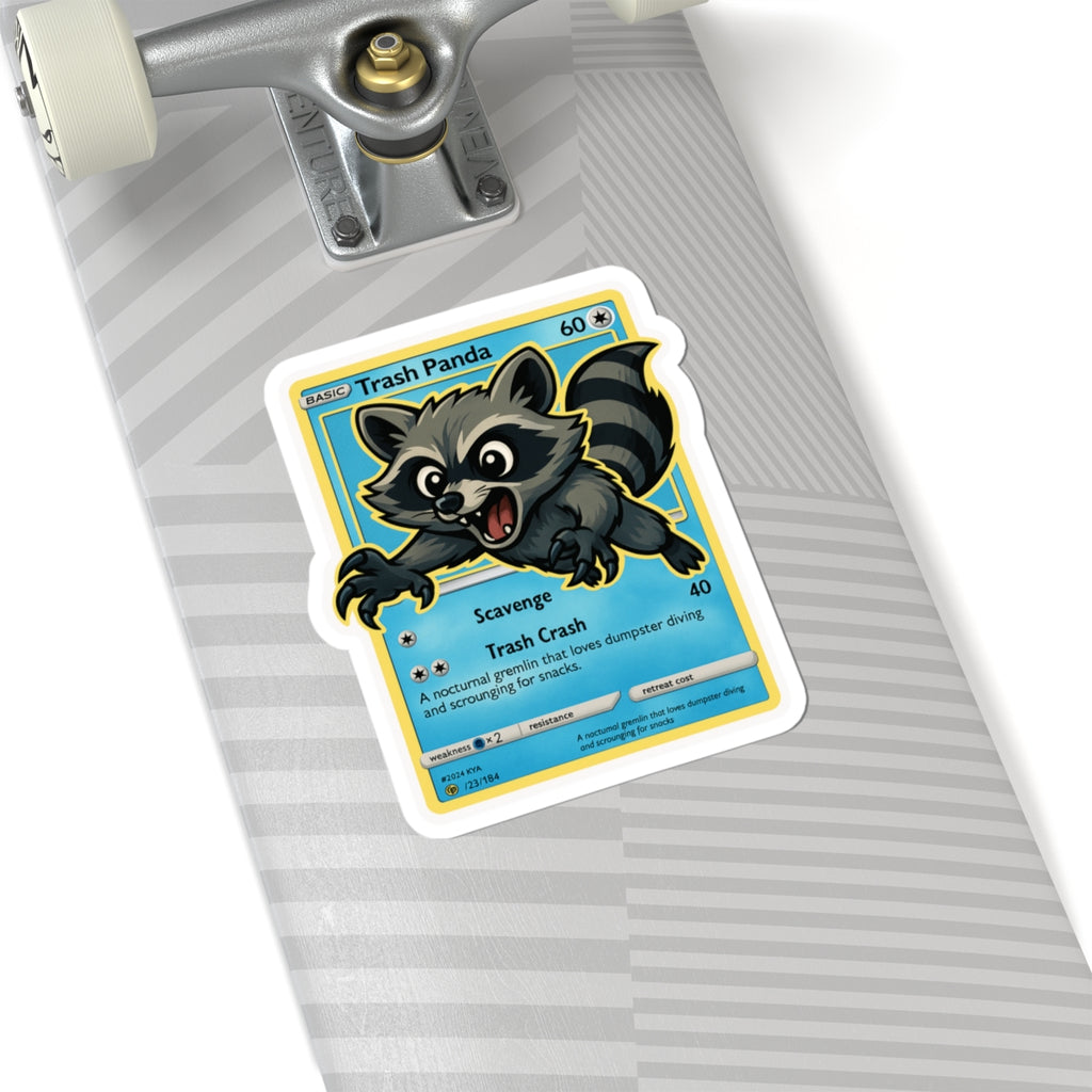 Trash Panda  Parody Sticker – Cute Kiss Cut Raccoon Card Decal, Funny Dumpster Gremlin Sticker