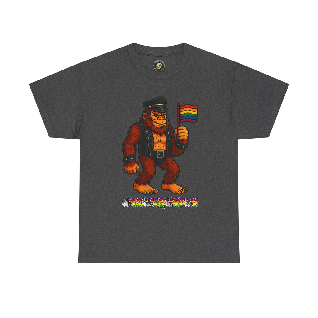 Sassysquatch Graphic Tee – Funny Bigfoot Pride Shirt – LGBTQ Leather Bear T-Shirt – Gildan 5000 Unisex Cotton Tee