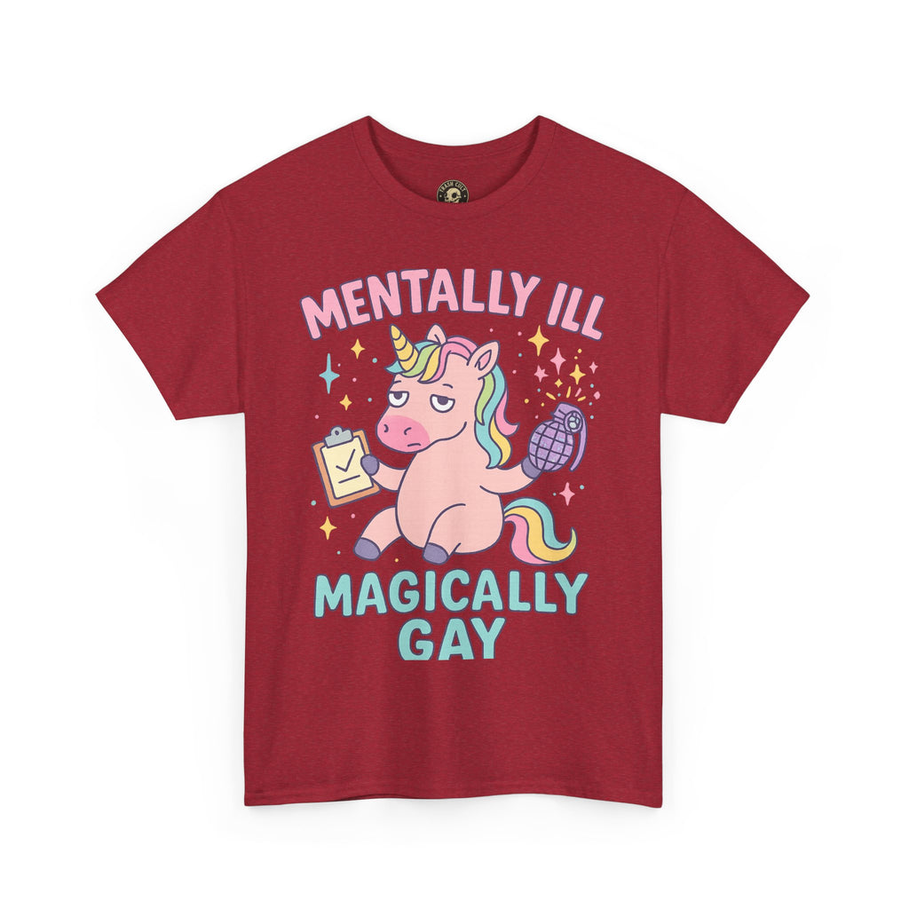 Mentally Ill, Magically Gay Unicorn Shirt – Funny Pastel Pride Tee