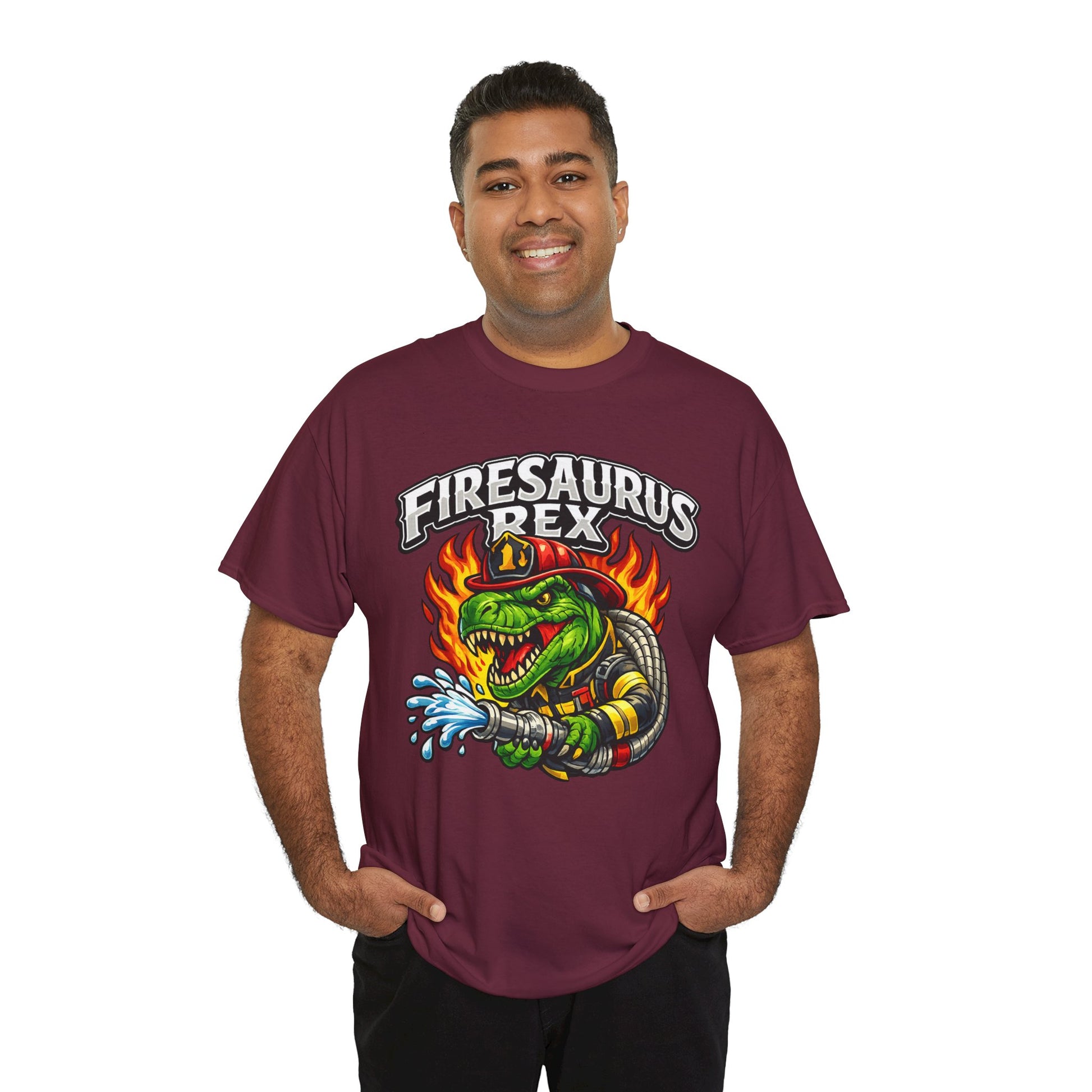Firesaurus Rex T-Shirt — Funny Firefighter Dinosaur Tee
