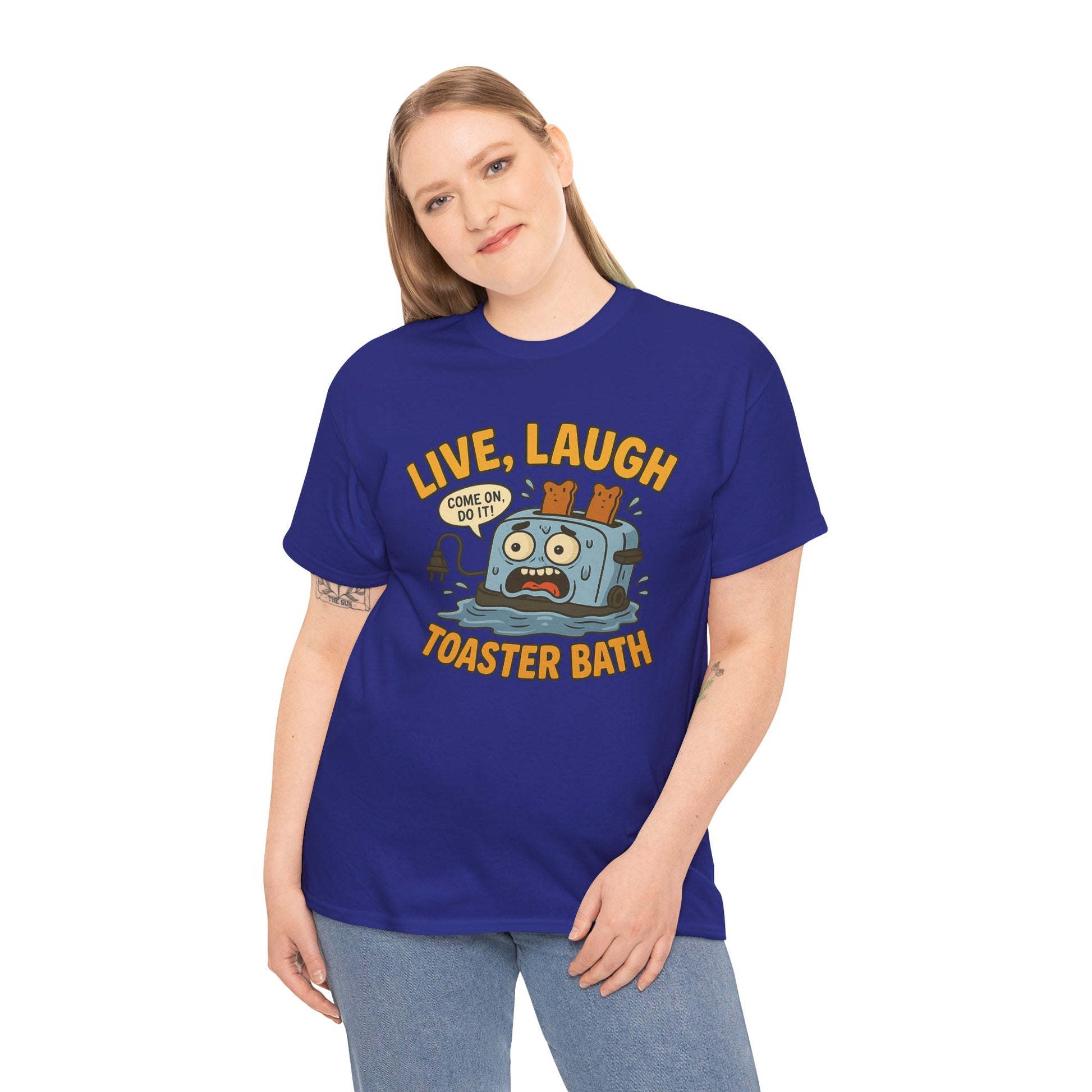 Funny Toaster Bath Tee, Humorous Unisex Shirt, Gift for Friends, Lightweight Cotton Tee, Birthday Party Outfit