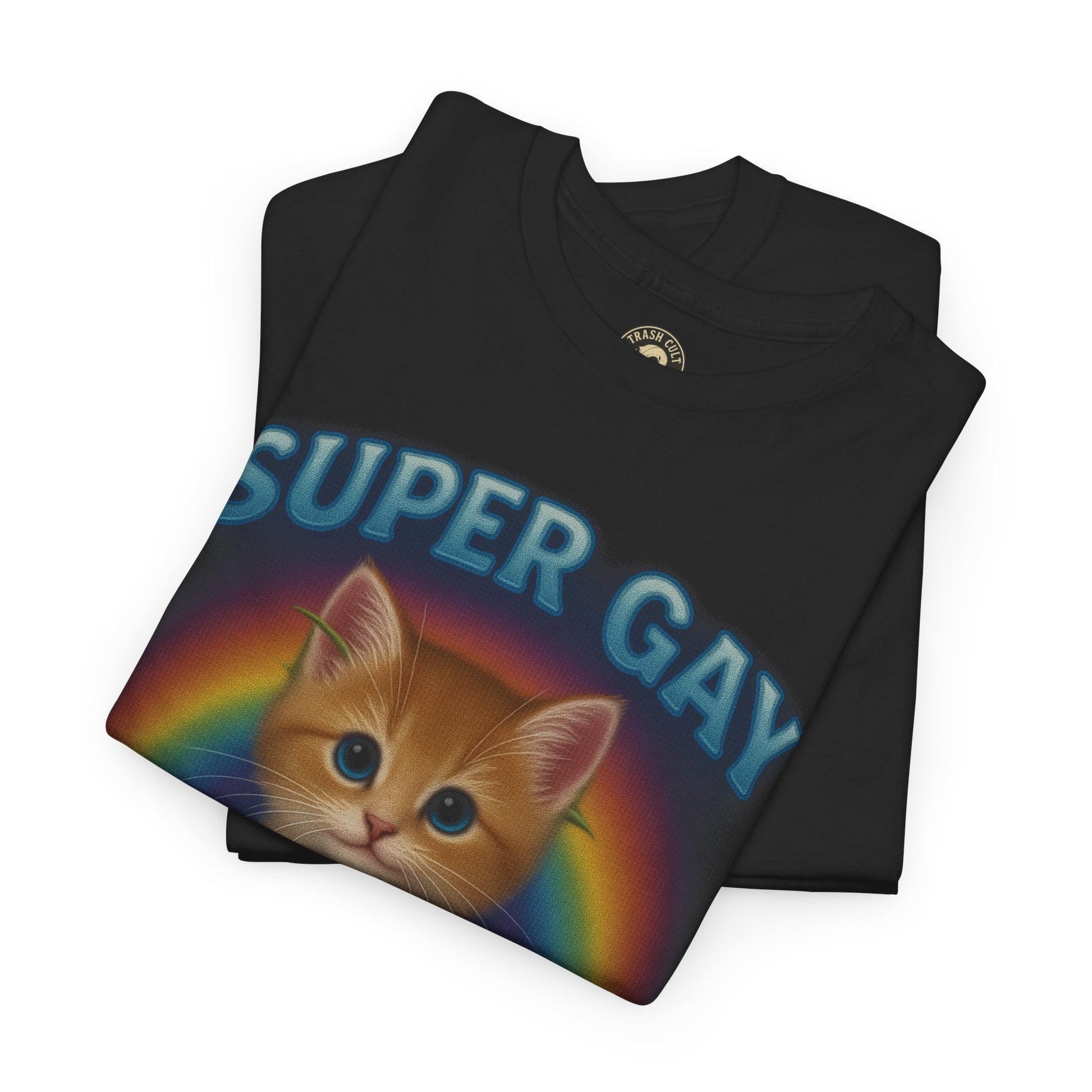 Super Gay Kitten Shirt – Cute Airbrush Rainbow Pride Tee