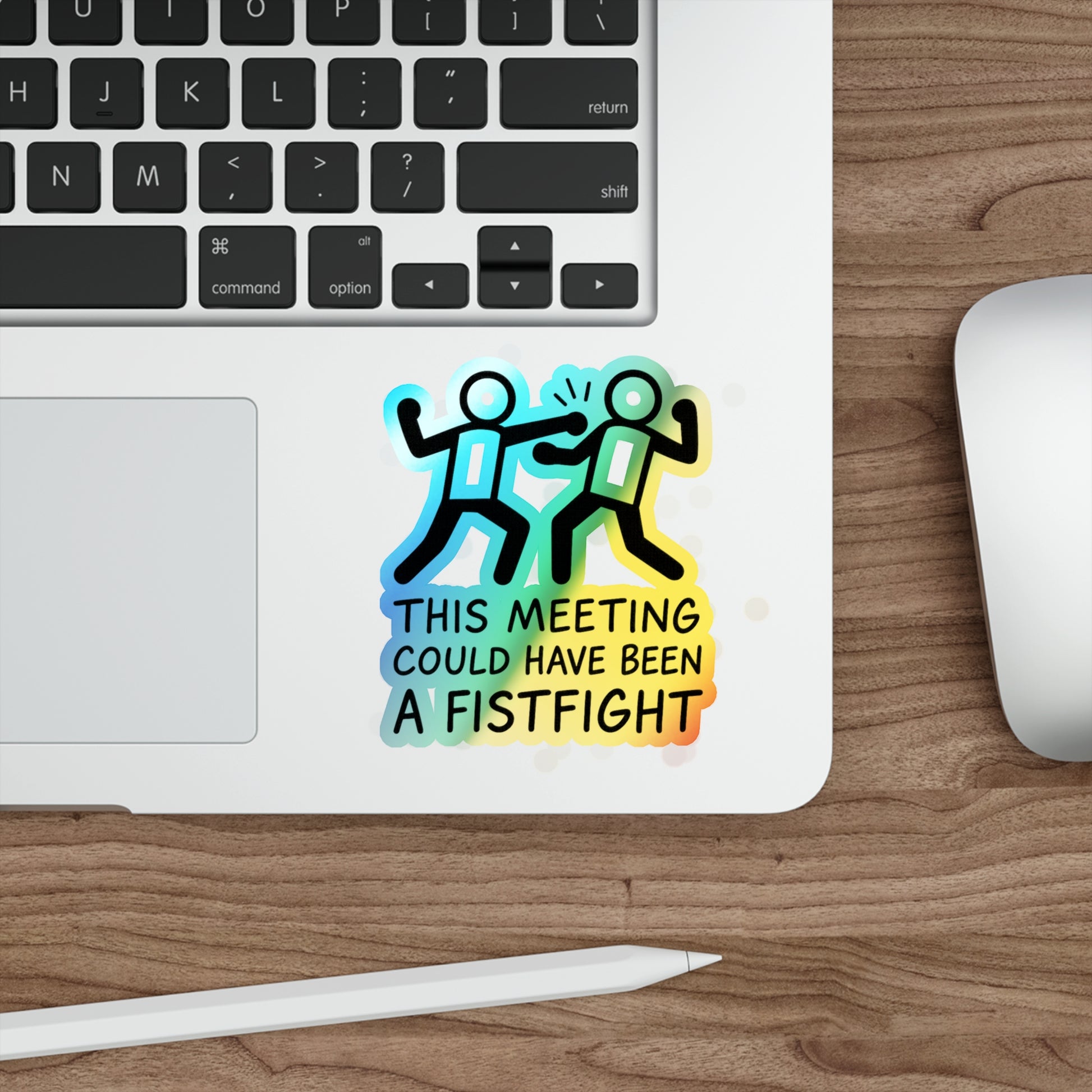 Holographic Die-Cut Stickers - Fun Meeting Humor, Skateboard Accessories, Gift for Friends, Office Decor, Party Favors