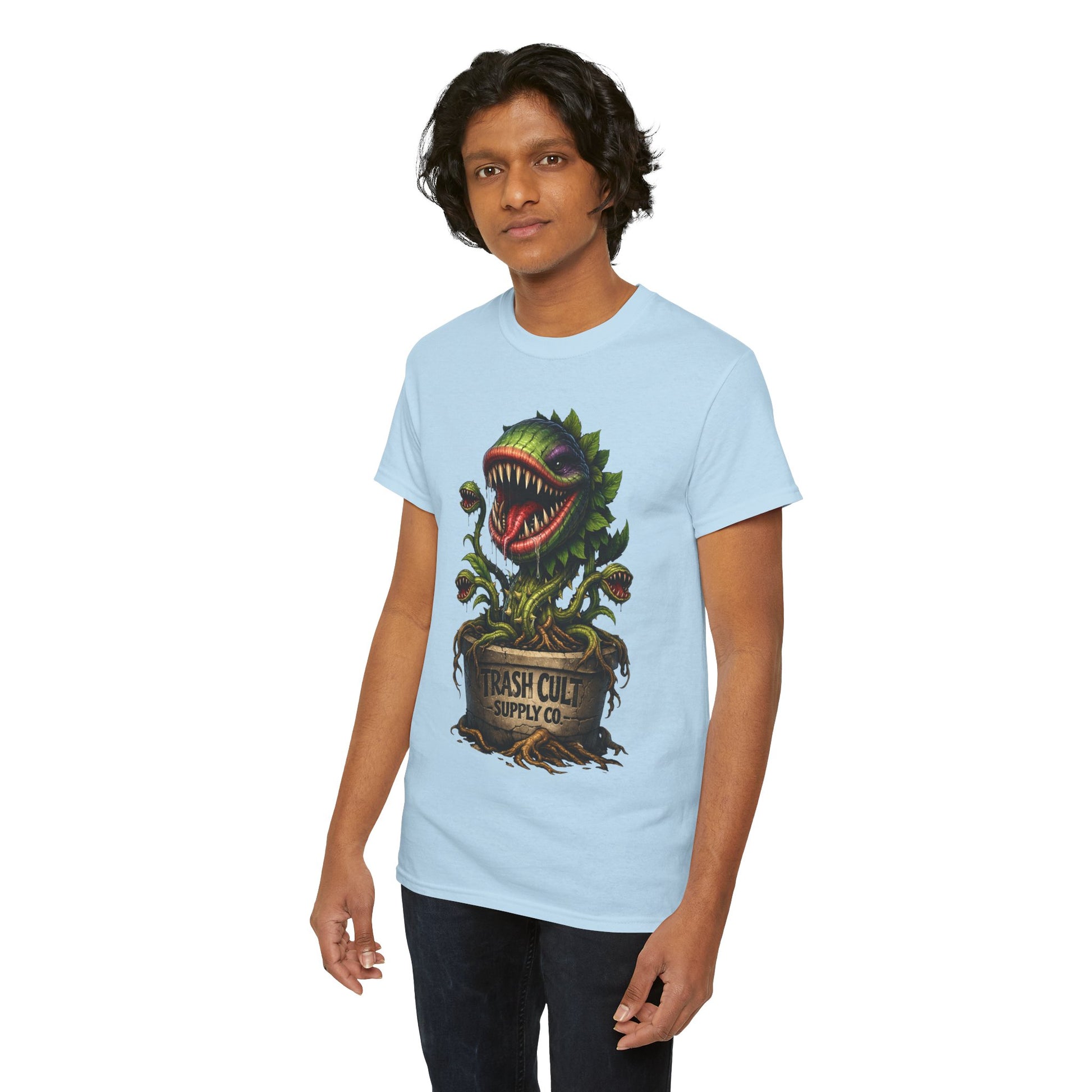 Carnivorous Plant Graphic Tee — "Trash Cult Supply Co." Potted Monster Shirt