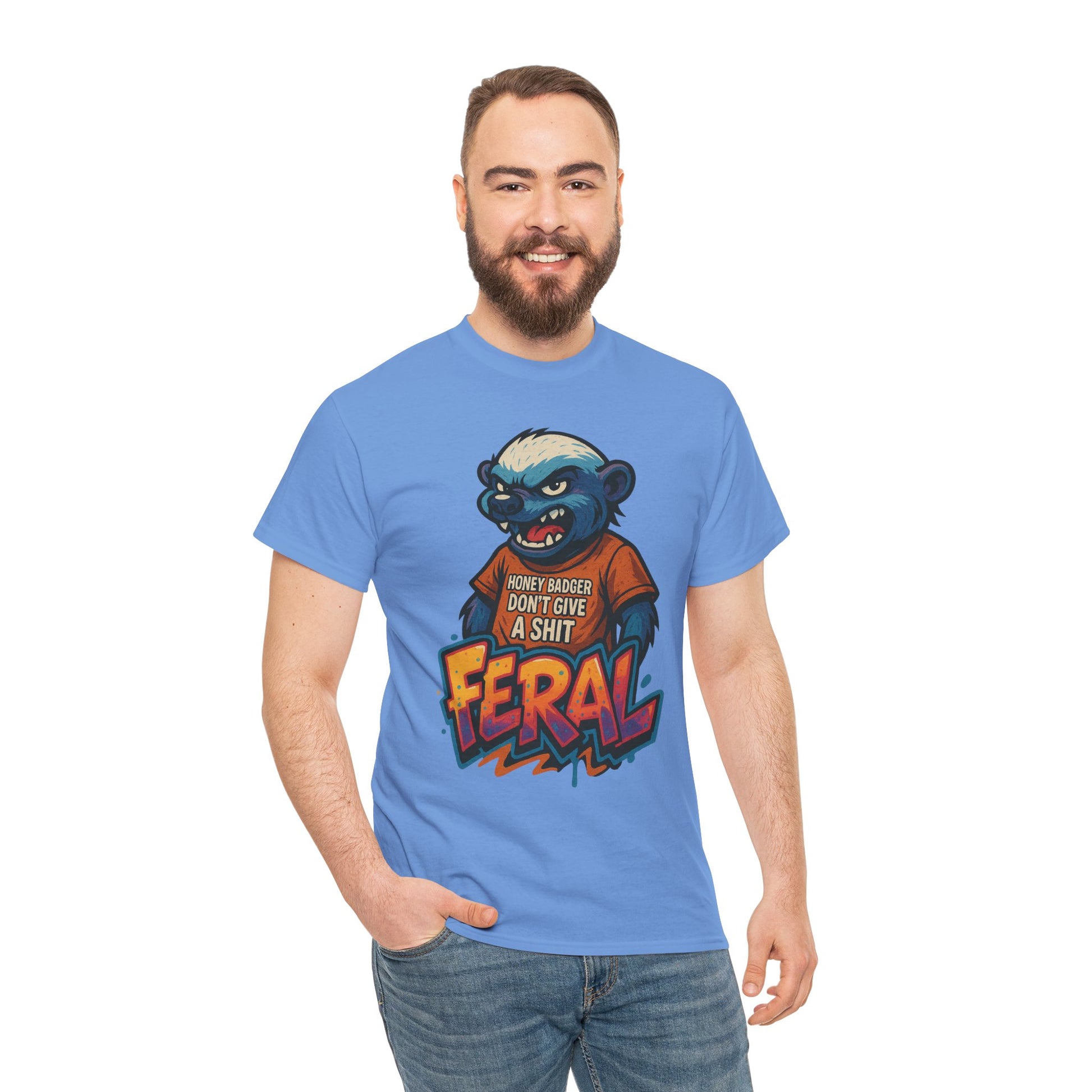 Feral Graphic Tee, Unisex Heavy Cotton T-Shirt for Casual Wear, Gift for Animal Lovers, Unique Streetwear, Funny Graphic Shirt