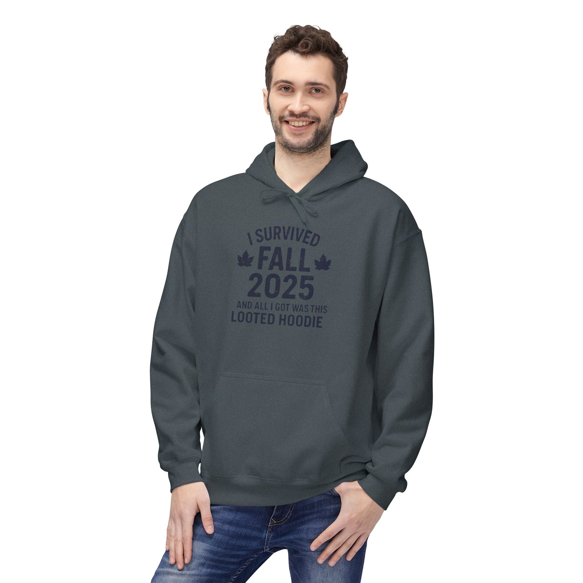 I Survived Fall 2025 Hoodie – Looted Hoodie Meme Sweatshirt – Fall of Humanity Collection – Trash Cult Supply Co.