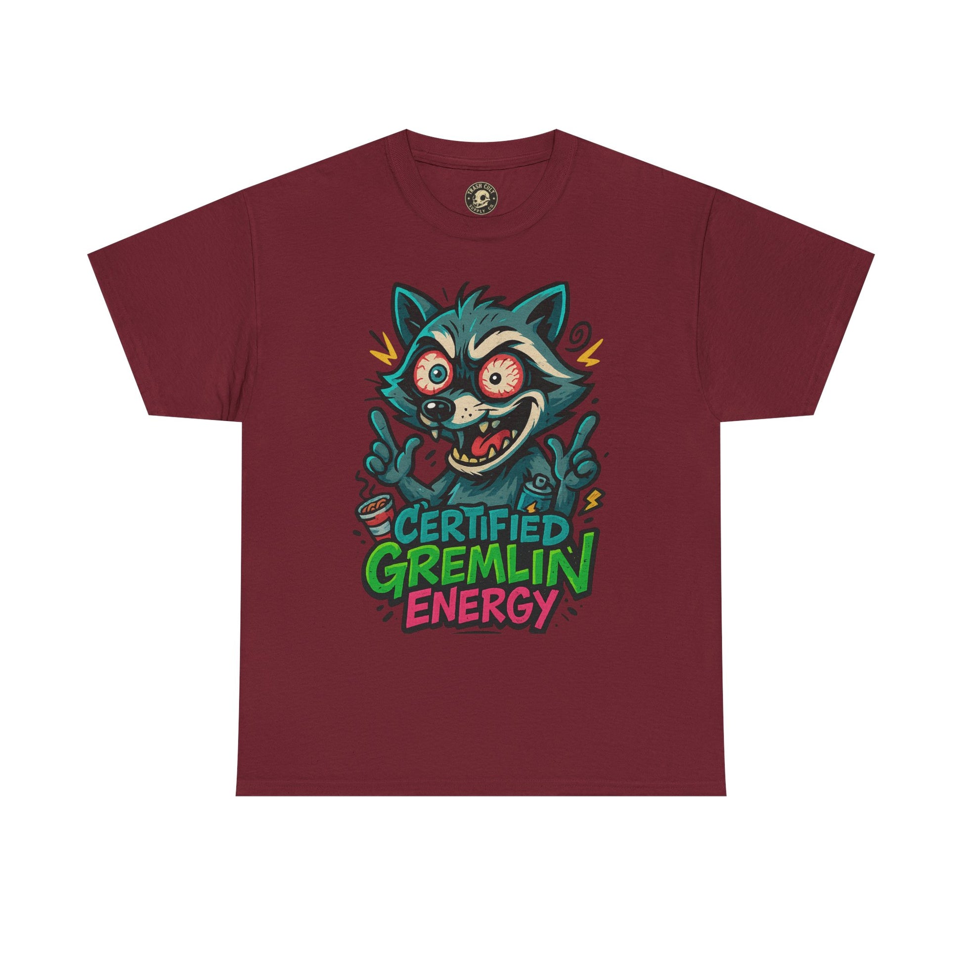 Certified Gremlin Energy Tee – ADHD Raccoon Shirt, Funny Unisex T-Shirt, Graffiti Style Gift for Goblins & Night Owls