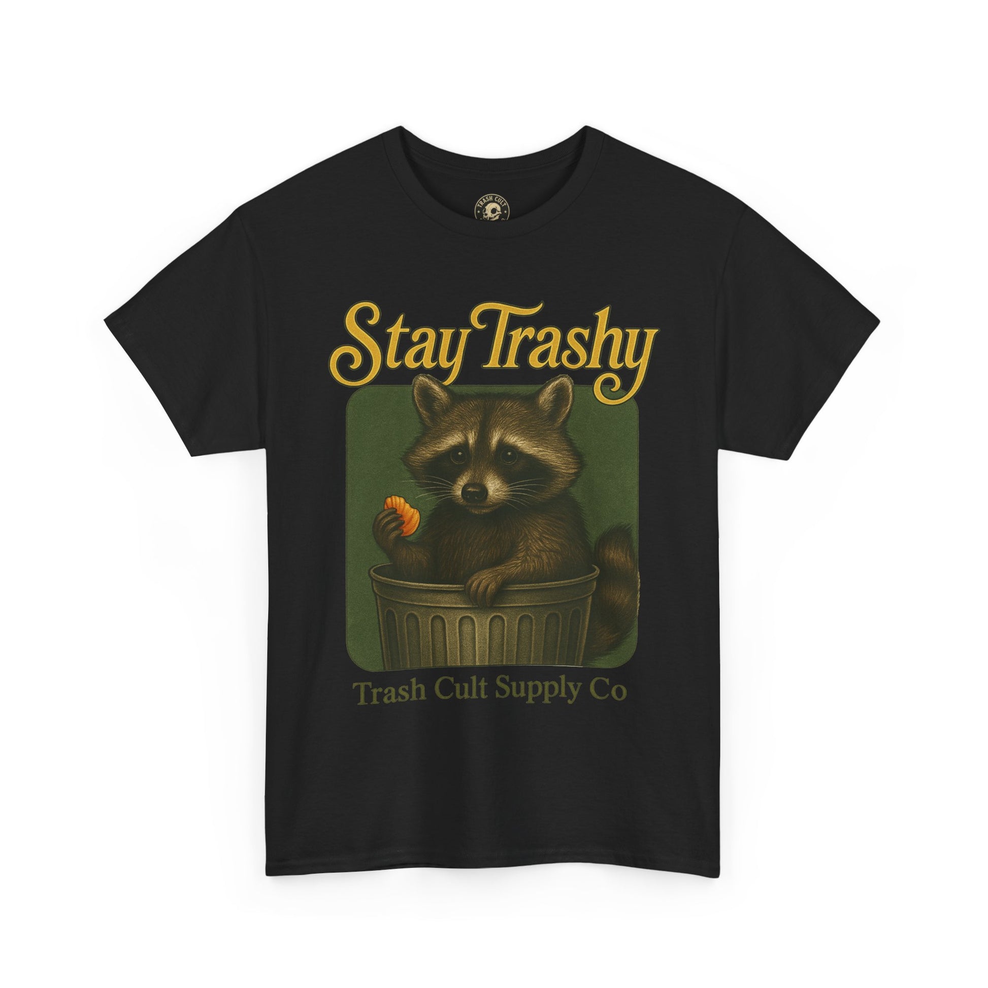 Stay Trashy Raccoon T-Shirt – Vintage-Style Cute Trash Panda | Trash Cult Supply Co | Gildan 5000