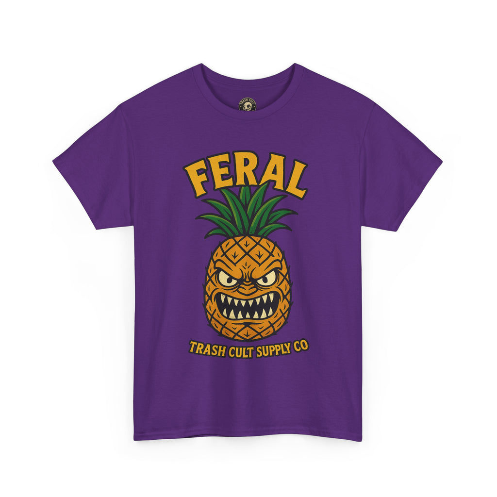 Feral Evil Pineapple Shirt – Aggressive Fruit Trashcore Tee – Gildan 5000 Unisex