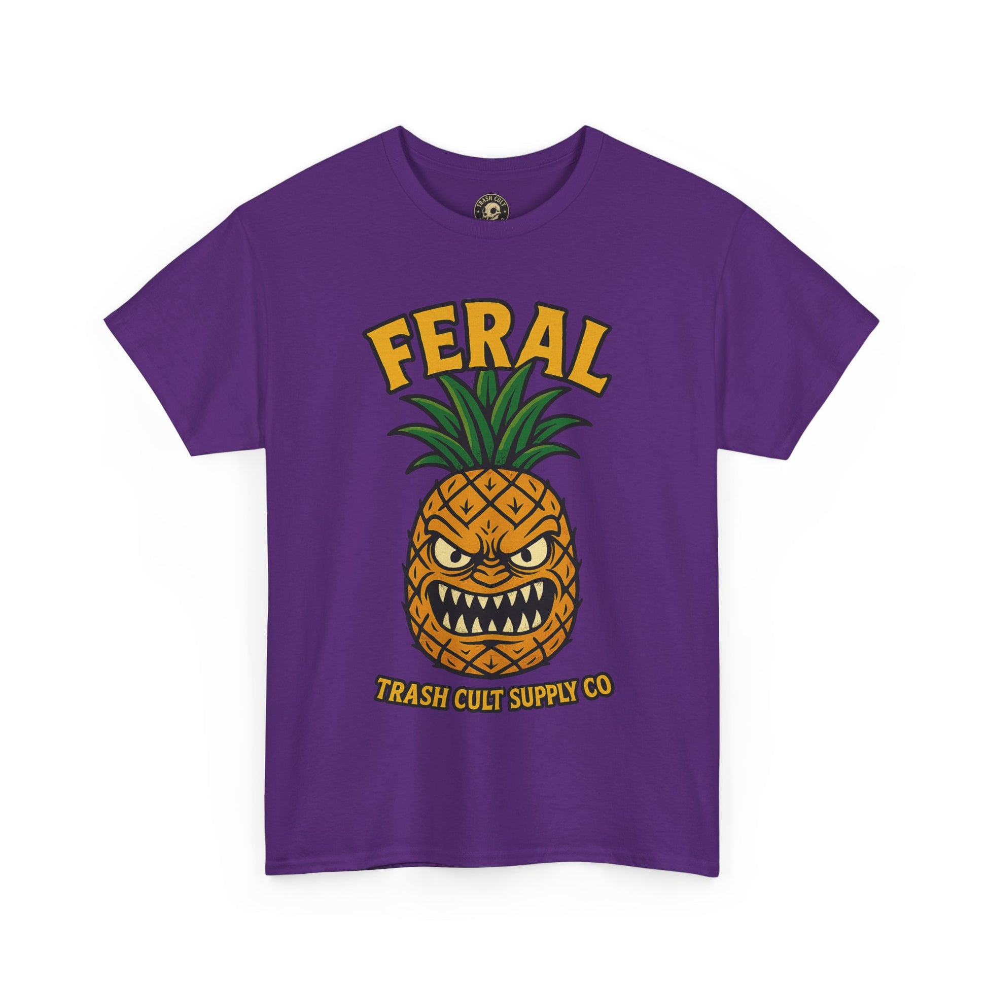 Feral Evil Pineapple Shirt – Aggressive Fruit Trashcore Tee – Gildan 5000 Unisex