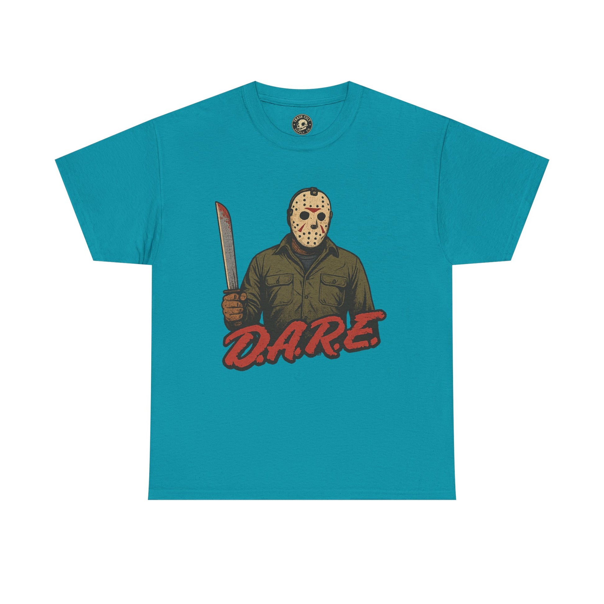 Jason Voorhees D.A.R.E. Parody Shirt – 1980s Horror Meme Tee | Gildan 5000 Slasher Graphic