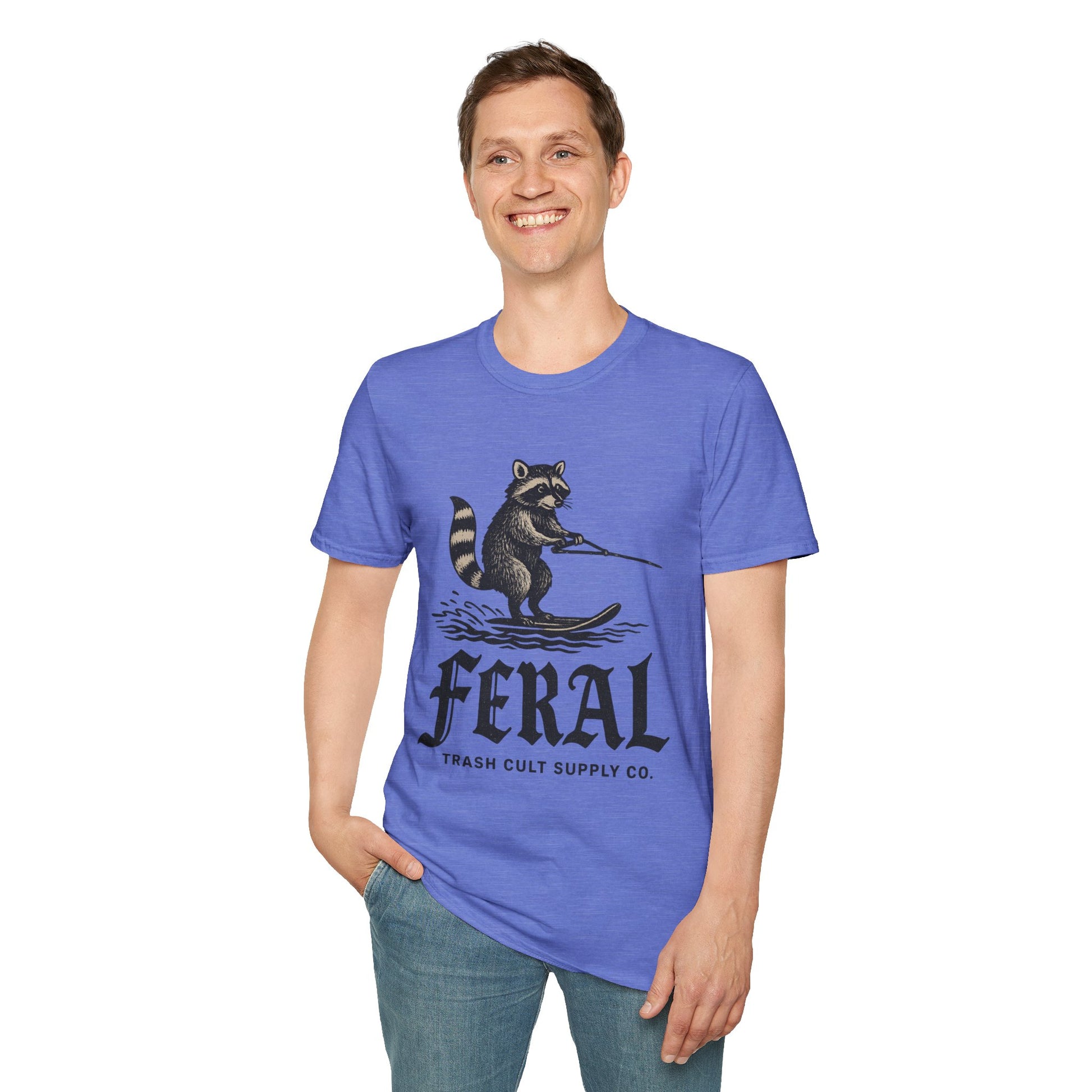 Feral Water Skiing Raccoon Vintage Shirt – Trash Cult Supply Co. | Gildan 2000 Softstyle