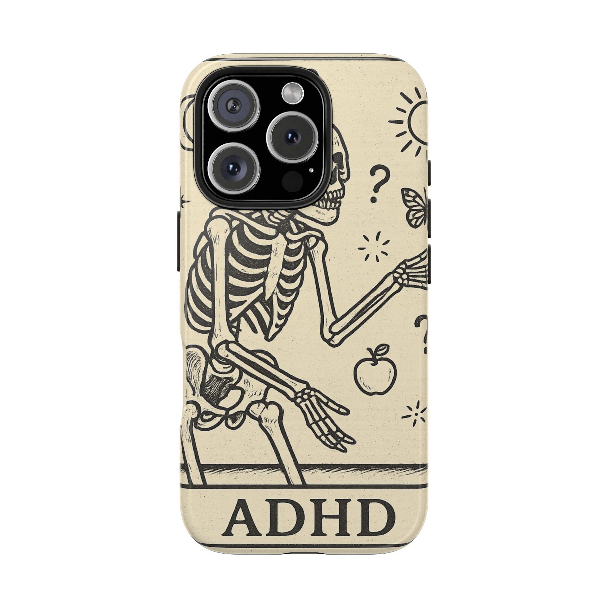 Skeleton ADHD Phone Cases, Unique Phone Cover, Funny ADHD Gift, Quirky Skeleton Design, Cool Accessories for Everyone