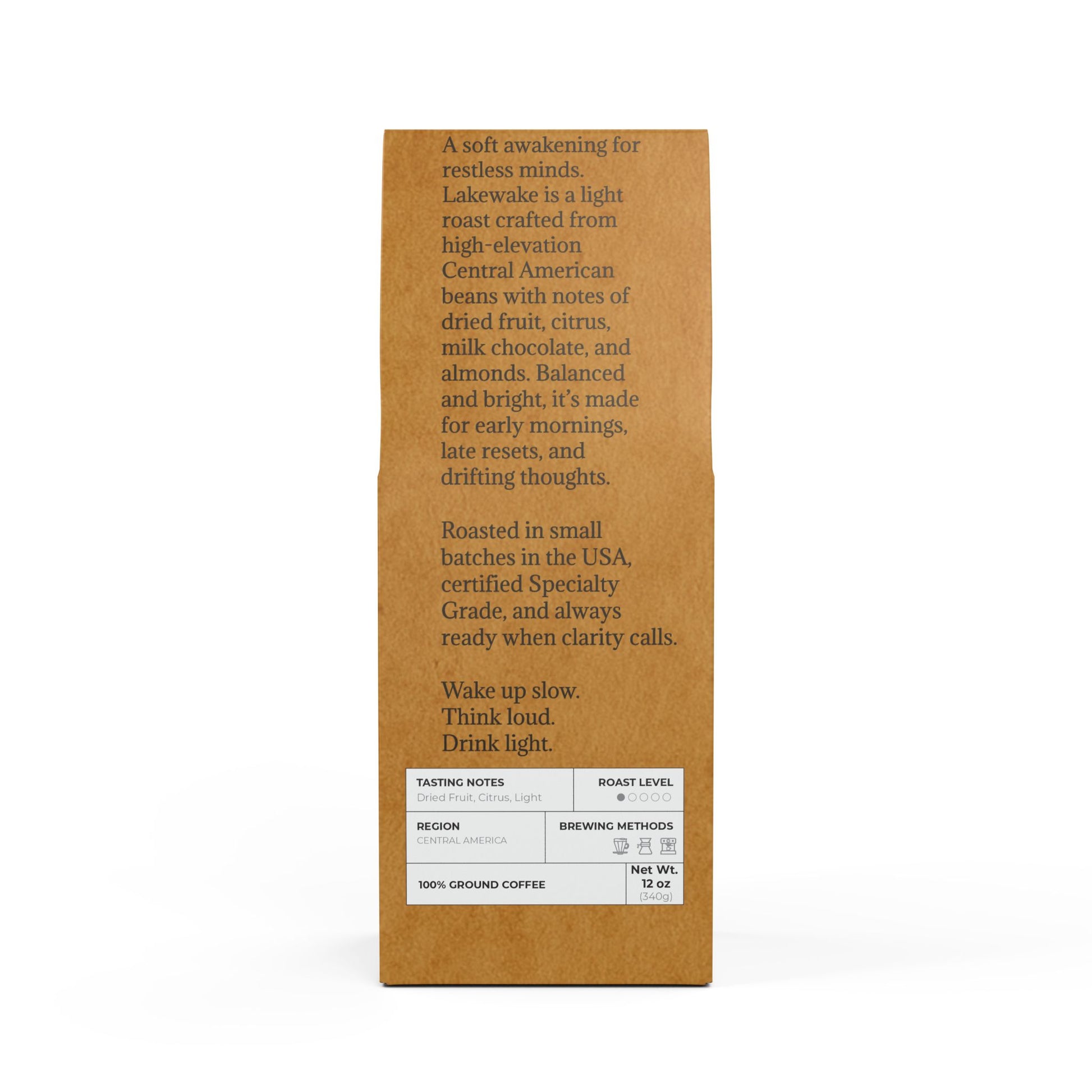 🌊 Lakewake – Light Roast Coffee (12oz)