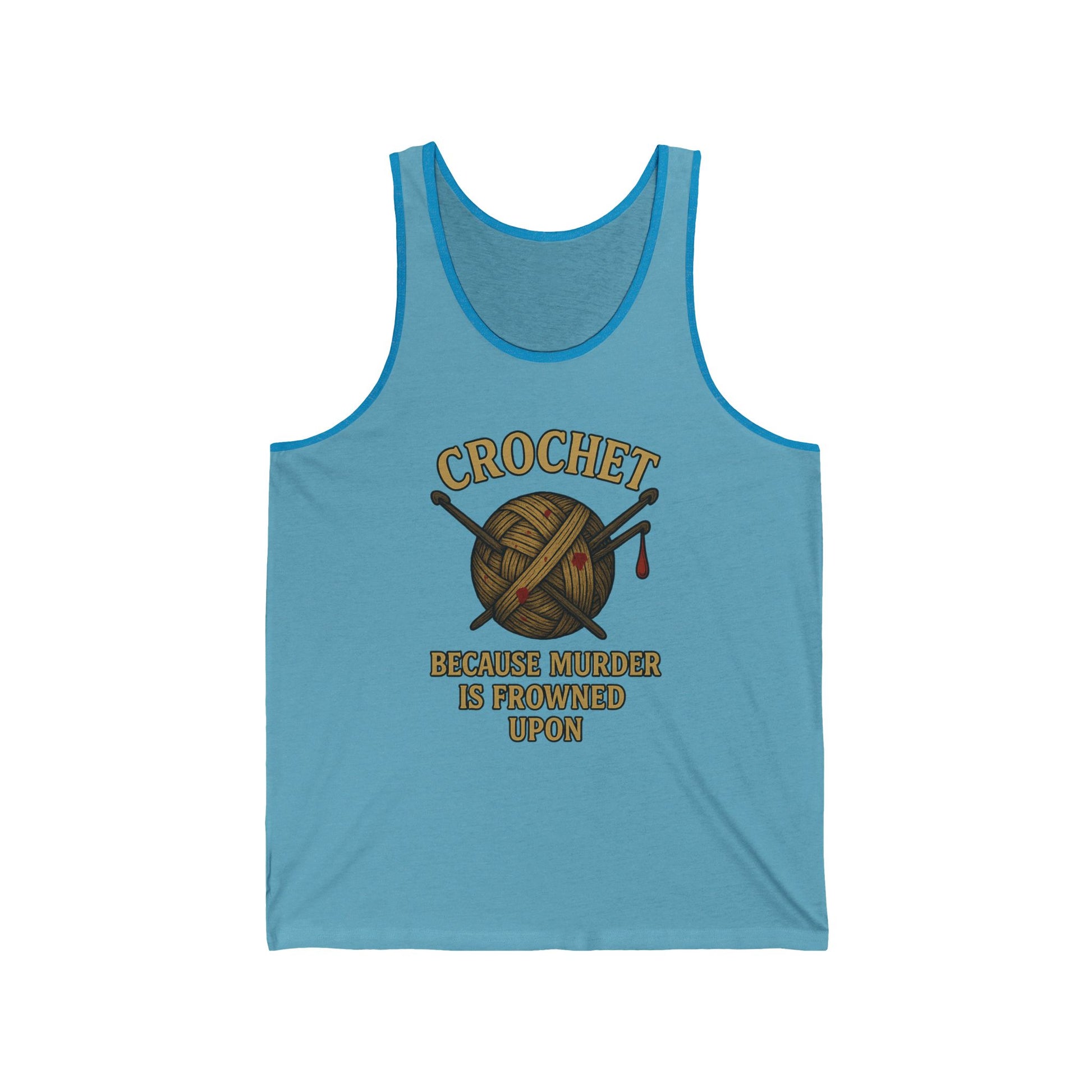 Crochet Humor Unisex Jersey Tank - Perfect Gift for Crafters, Summer Wear, DIY Lovers, Funny Crochet Lovers, Crafter's Apparel