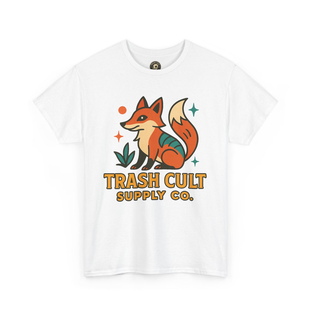 Trash Cult Fox Unisex Heavy Cotton Tee - Eco-Friendly Fashion Statement, Perfect for Nature Lovers, Casual Wear, Gifts, and Festivals