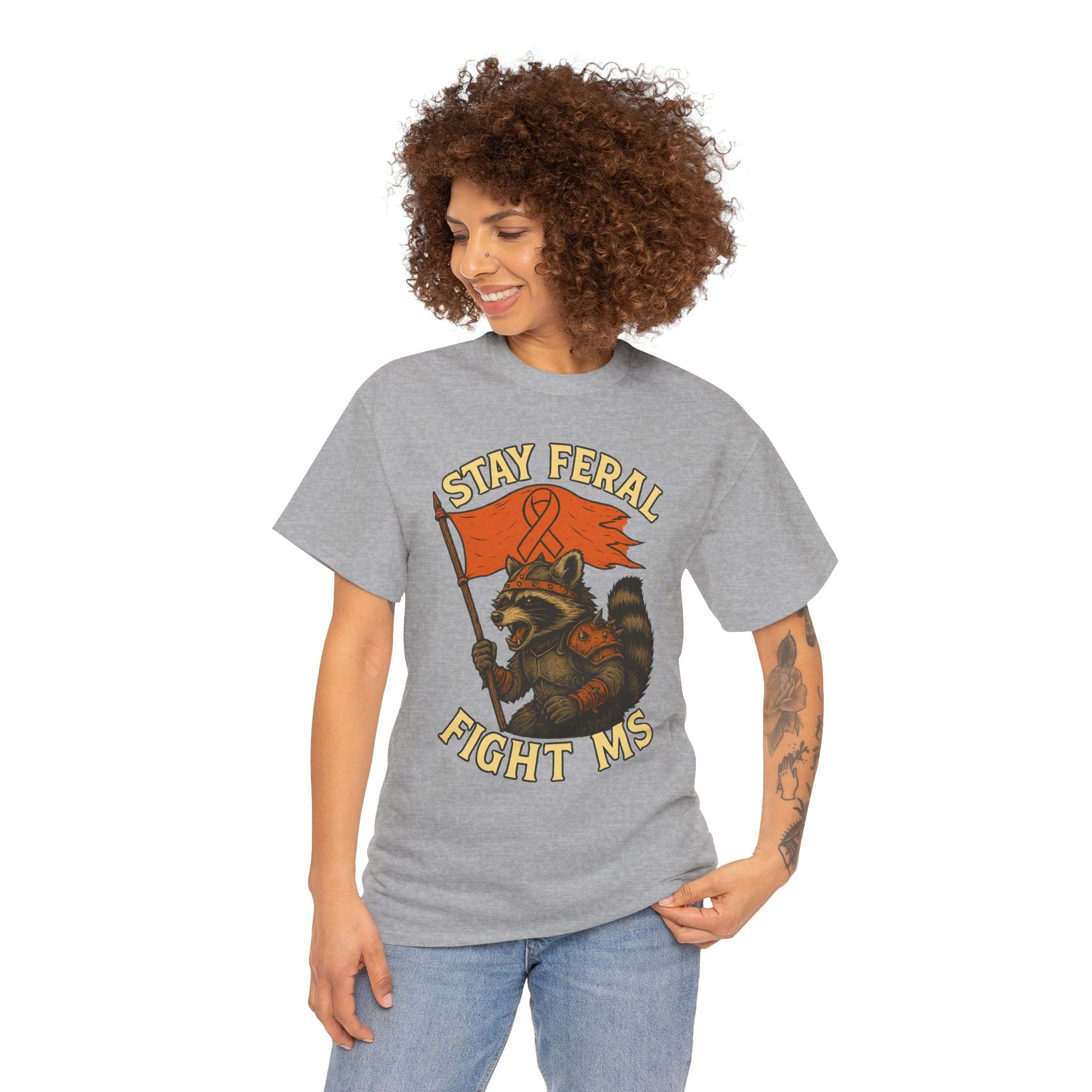 Stay Feral Fight MS Raccoon warrior shirt
