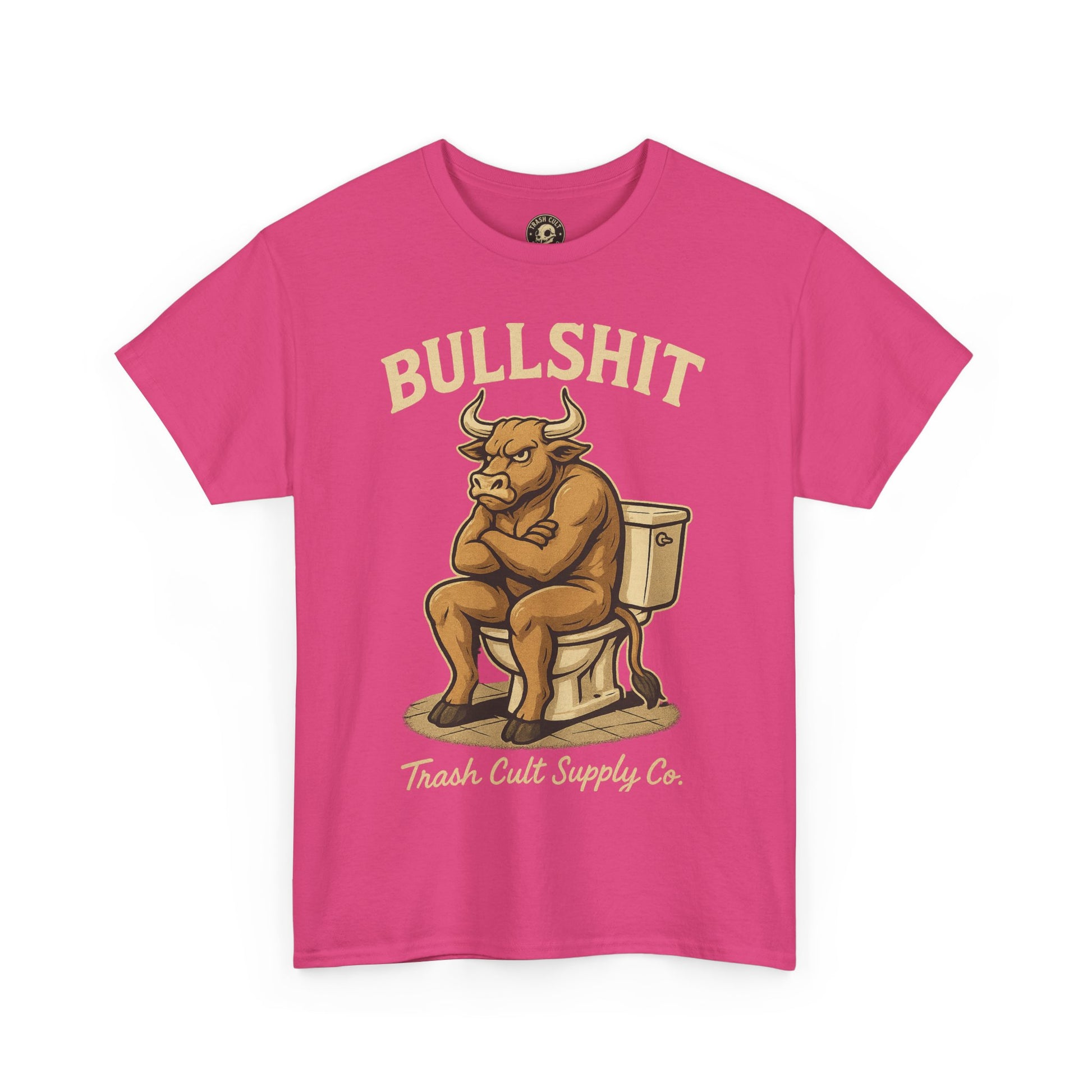 “BULLSHIT” Angry Bull Toilet Tee – Trash Cult Supply Co. | Gildan 5000 T-Shirt