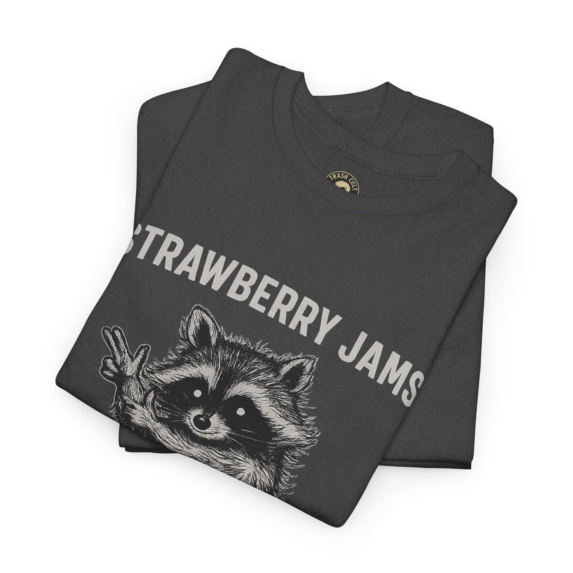 Strawberry Jams But My Glock Don’t Raccoon Shirt – Trash Cult Supply Co. Gildan 5000 Tee