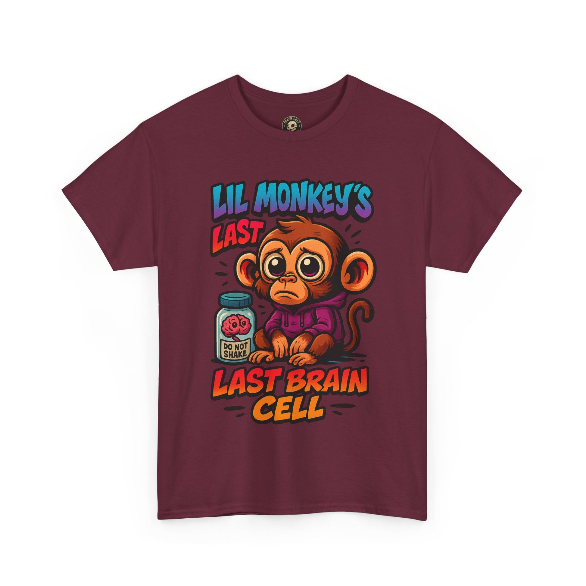 Lil Monkey’s Last Brain Cell Tee – Funny ADHD Cartoon Shirt – Gildan Heavy Cotton