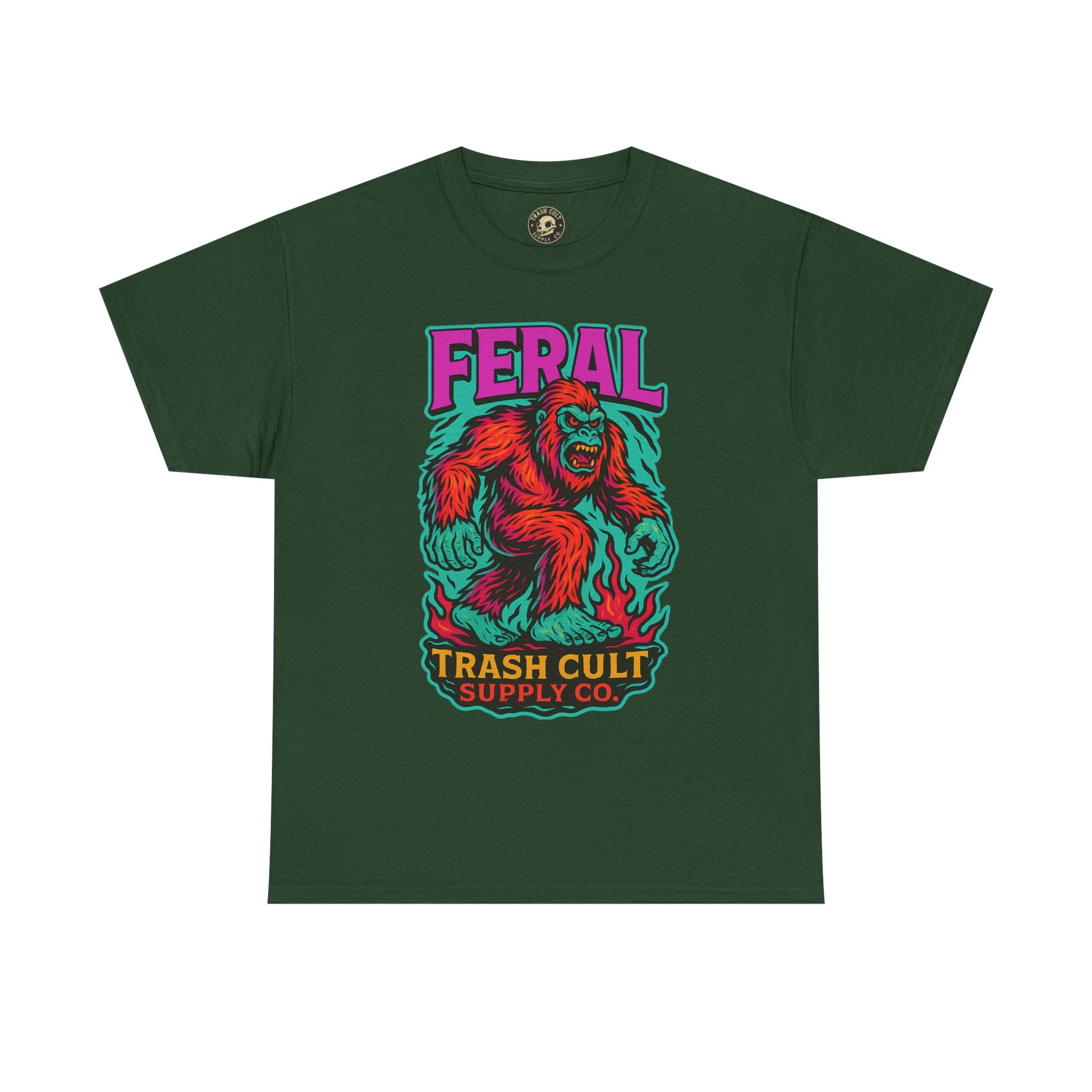 FERAL Bigfoot Shirt – Trashcore Bold Colors | Trash Cult Supply Co | Gildan 5000 Tee