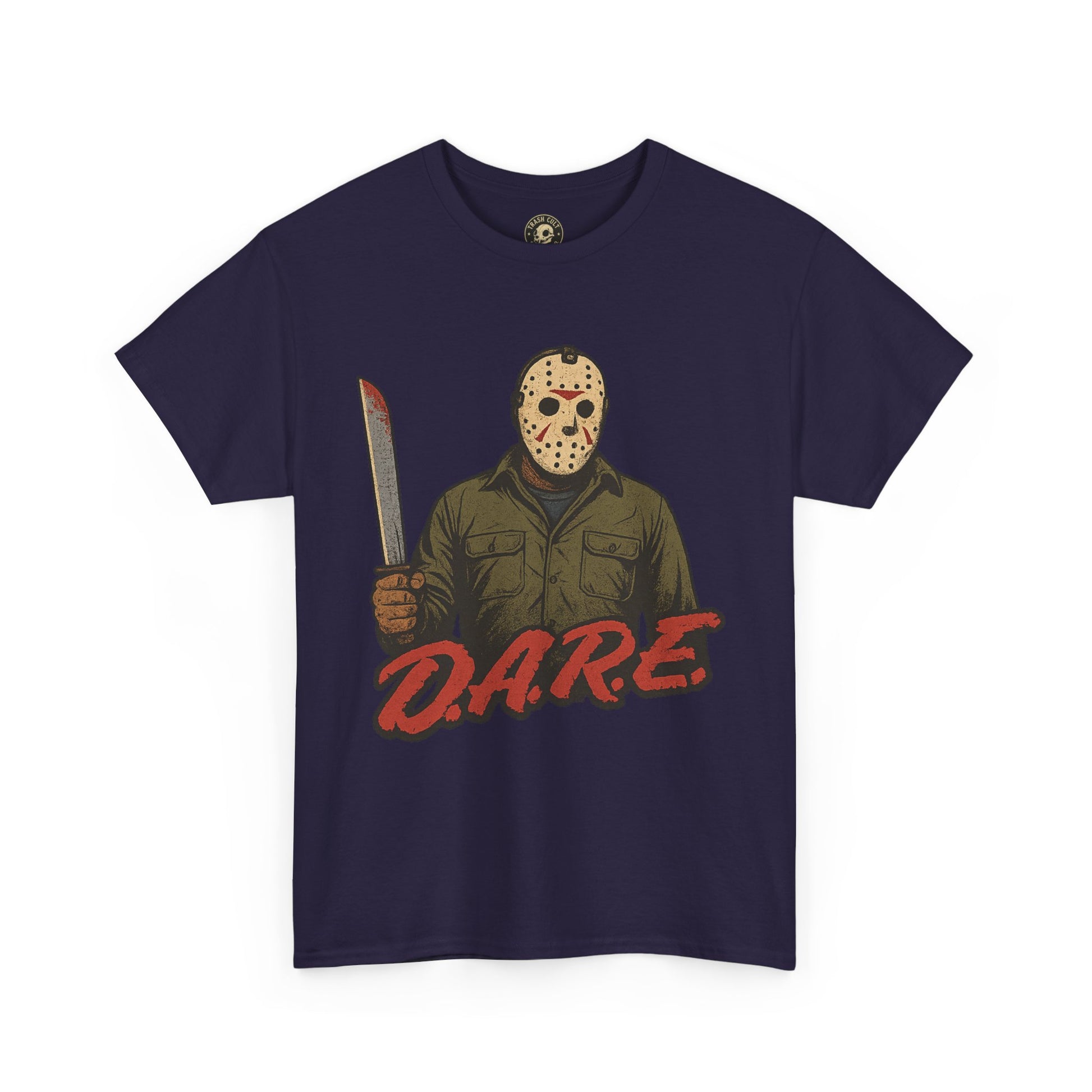 Jason Voorhees D.A.R.E. Parody Shirt – 1980s Horror Meme Tee | Gildan 5000 Slasher Graphic