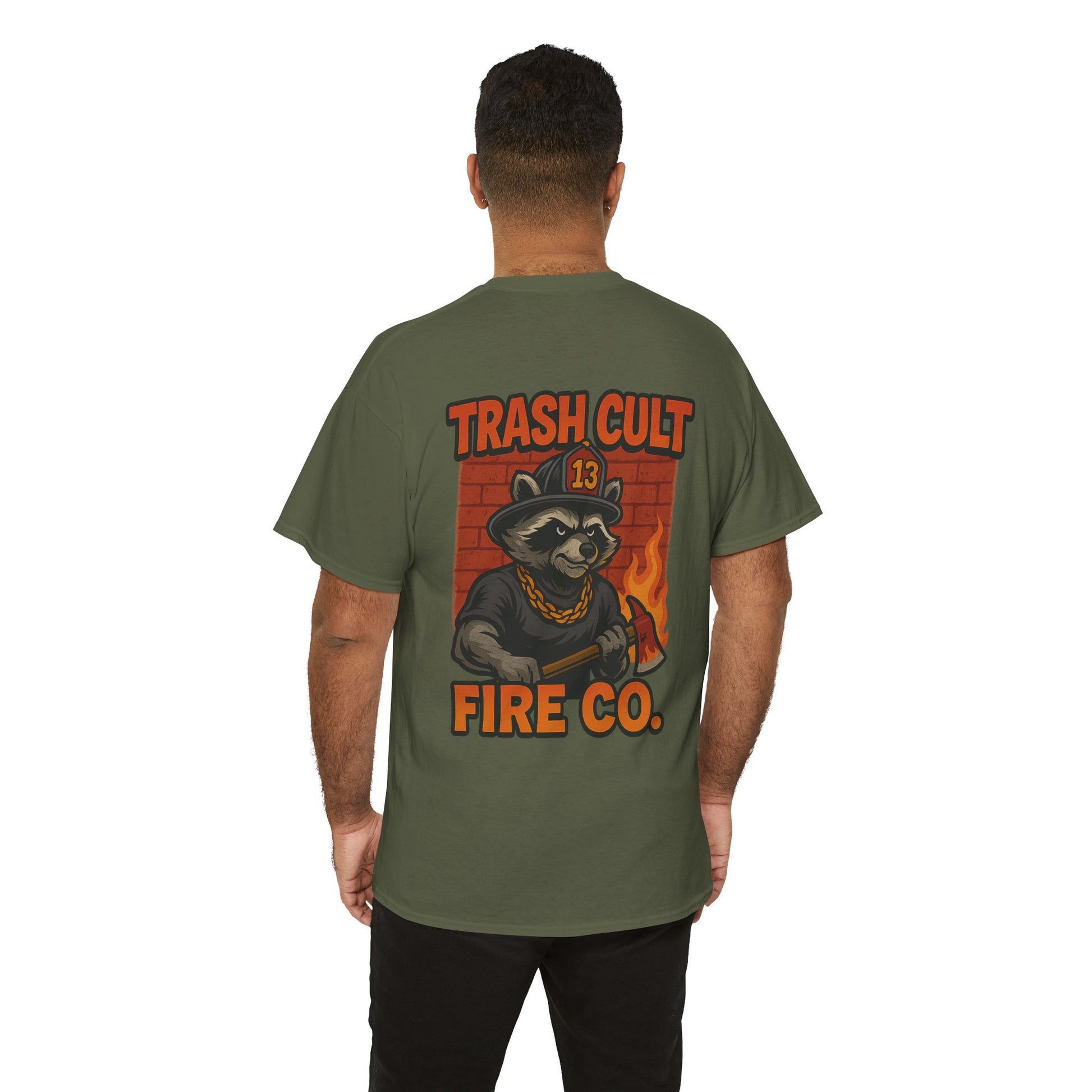 Trash Cult Fire Co. Unisex Tee - Quirky Raccoon Design, Fun Gift, Casual Wear, Firefighter Humor, Unique Apparel