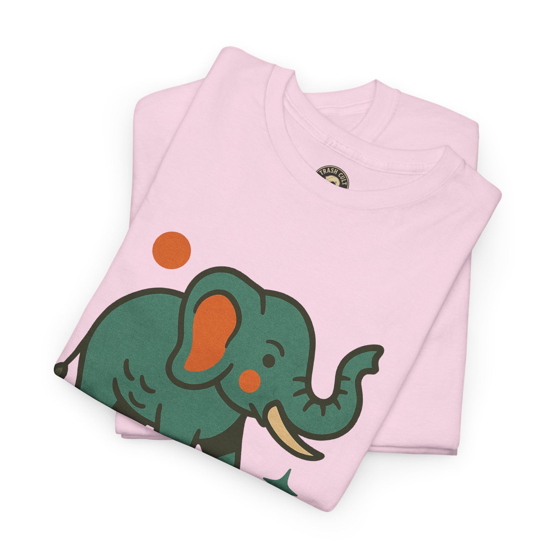 Trash Cult Elephant Unisex Heavy Cotton Tee, Eco-Friendly Shirt, Cool Casual Tee, Gift for Animal Lovers, Vintage Style T-Shirt