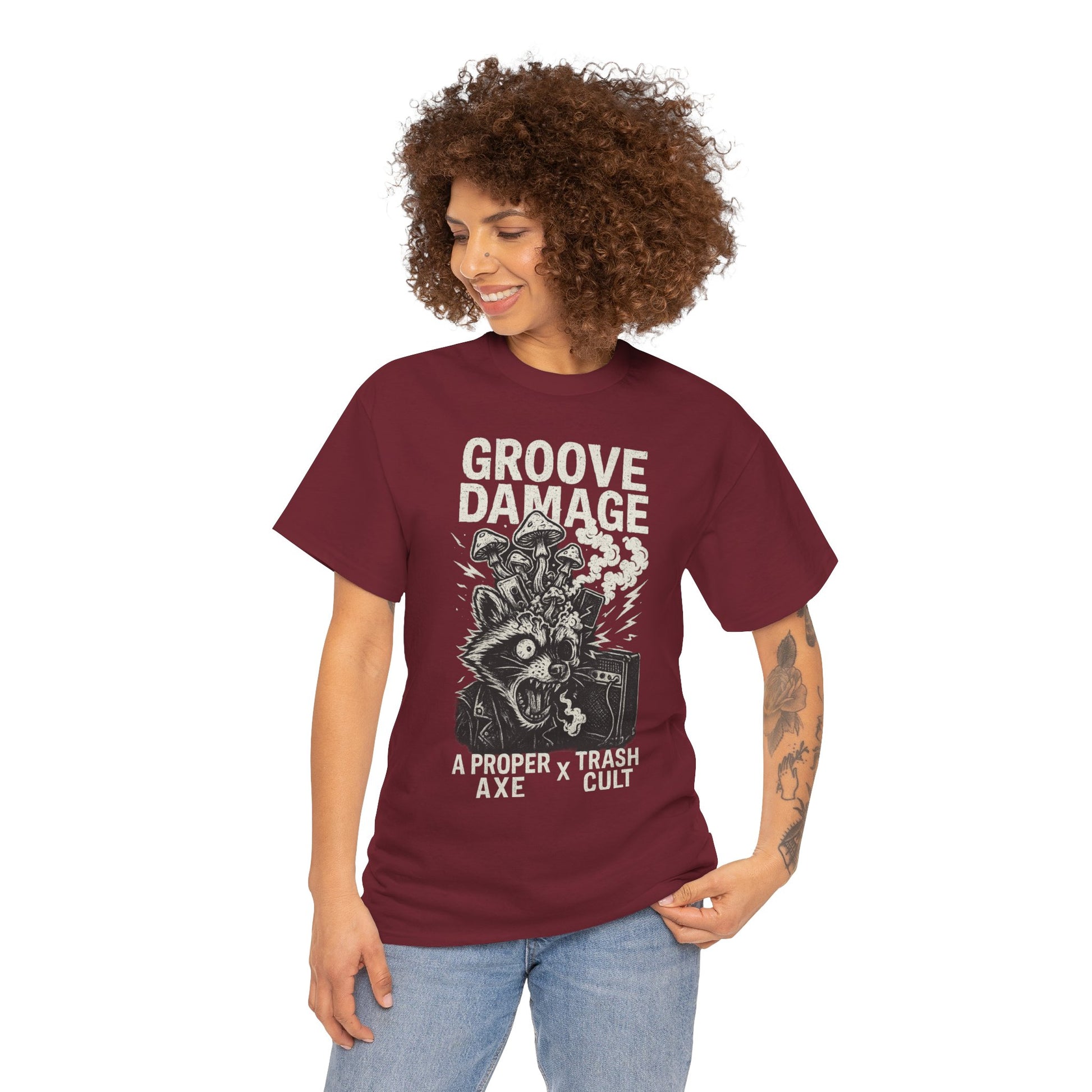 Groove Damage T-Shirt – A Proper Axe x Trash Cult Collab – Stoner Groove Punk Shirt