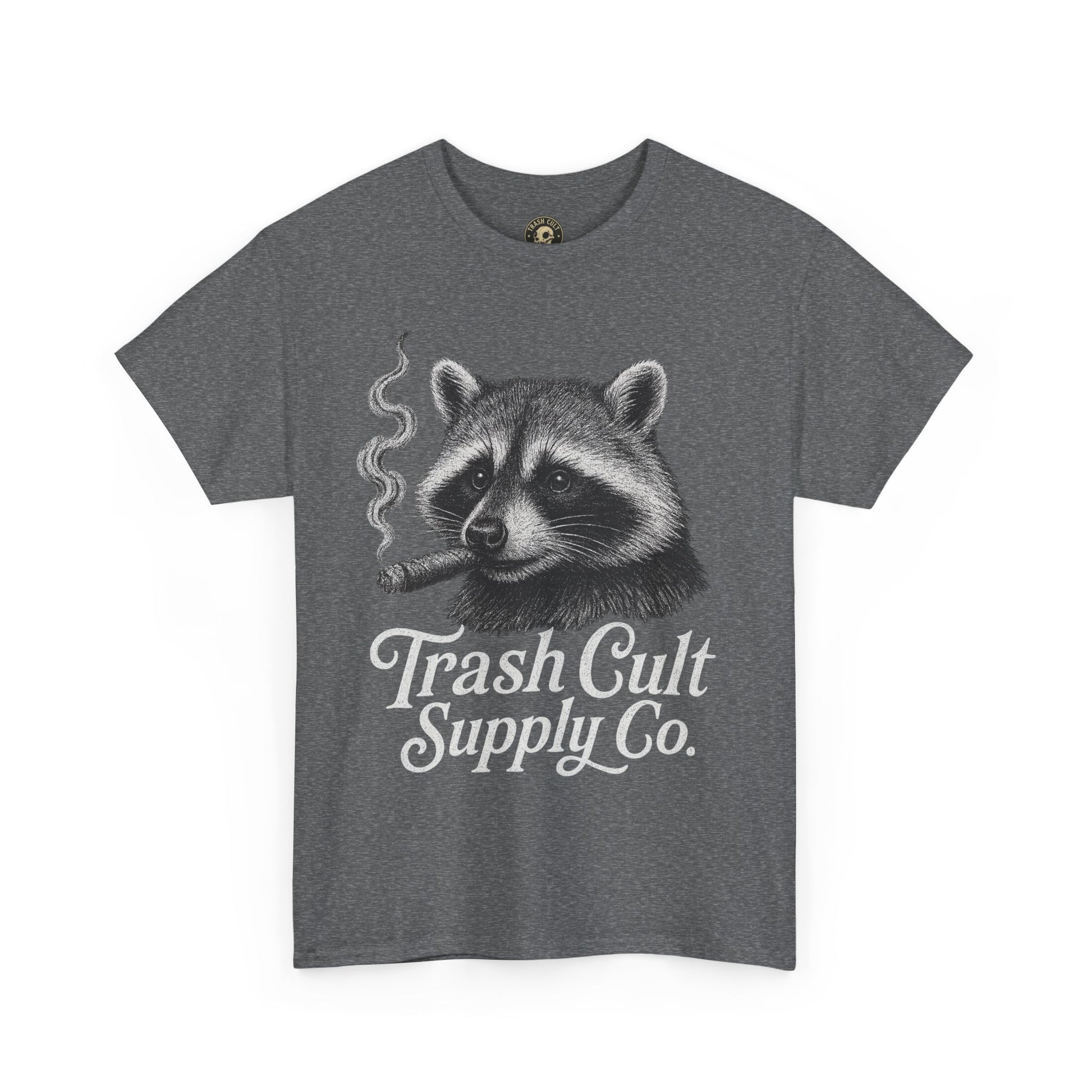 Monochrome Raccoon Cigar Shirt – Trash Cult Supply Co. | Gildan 5000 Tee