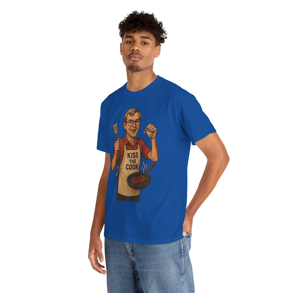 Kiss the Cook Dark Humor Chef Shirt – Creepy Retro Kitchen Parody