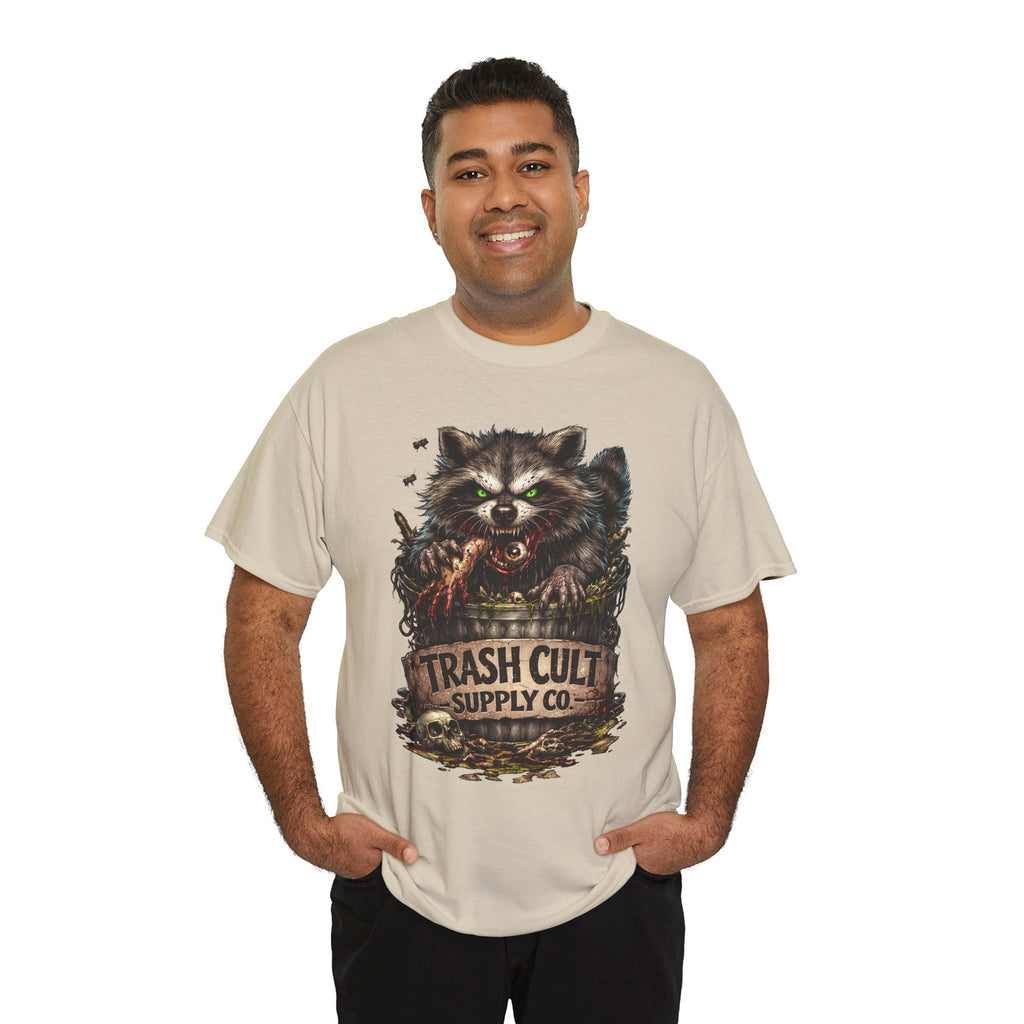 Raccoon 'Trash Cult Supply Co.' Graphic Tee — Vintage Grunge Animal Streetwear