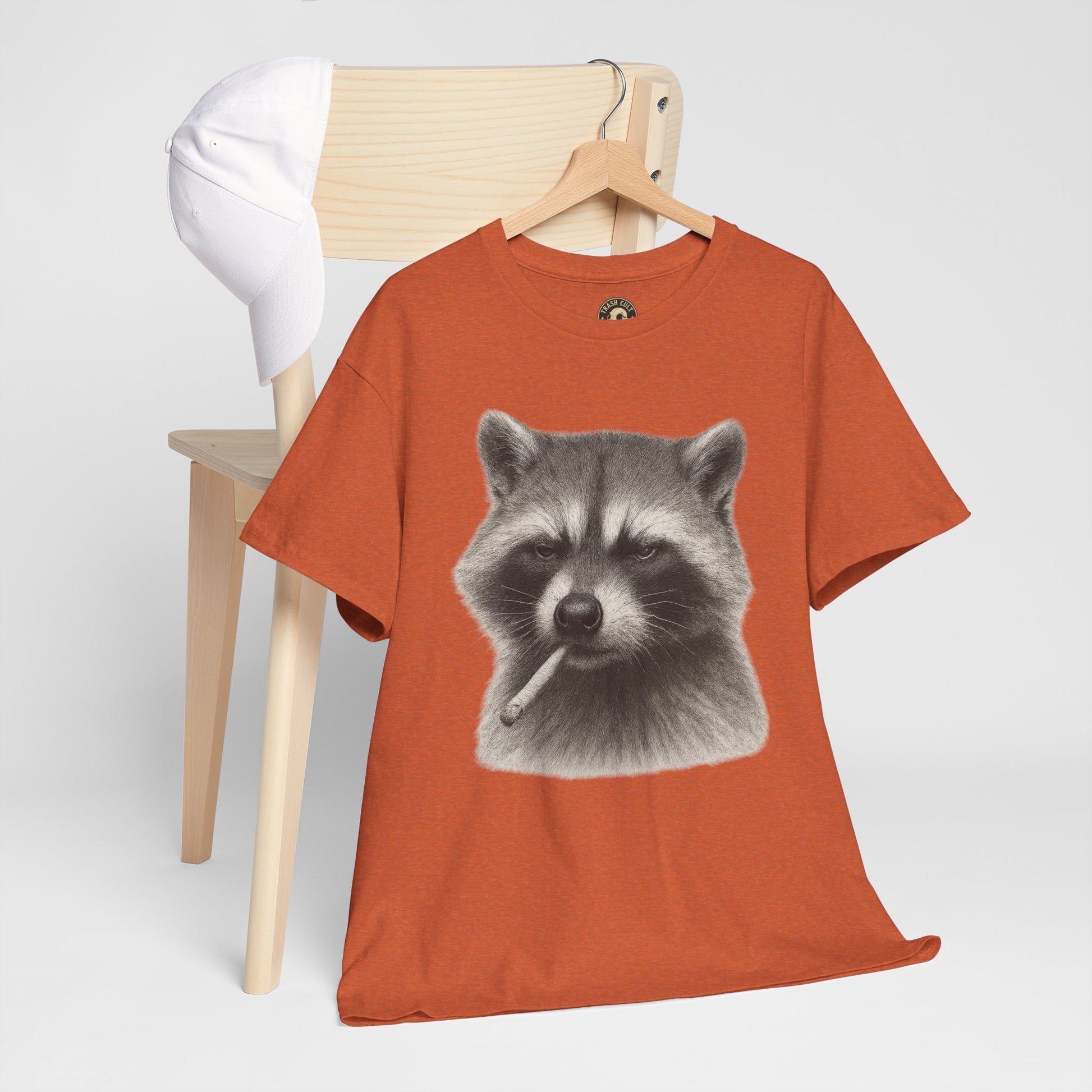 Dirty Harry Raccoon Halftone Shirt – Soft Grit Aesthetic, Smoking Trash Panda Graphic Tee