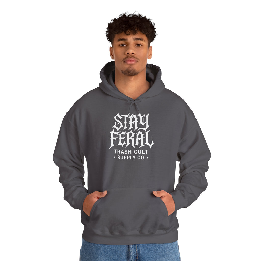Stay Feral Gothic Hoodie – Trash Cult Supply Co Unisex Pullover