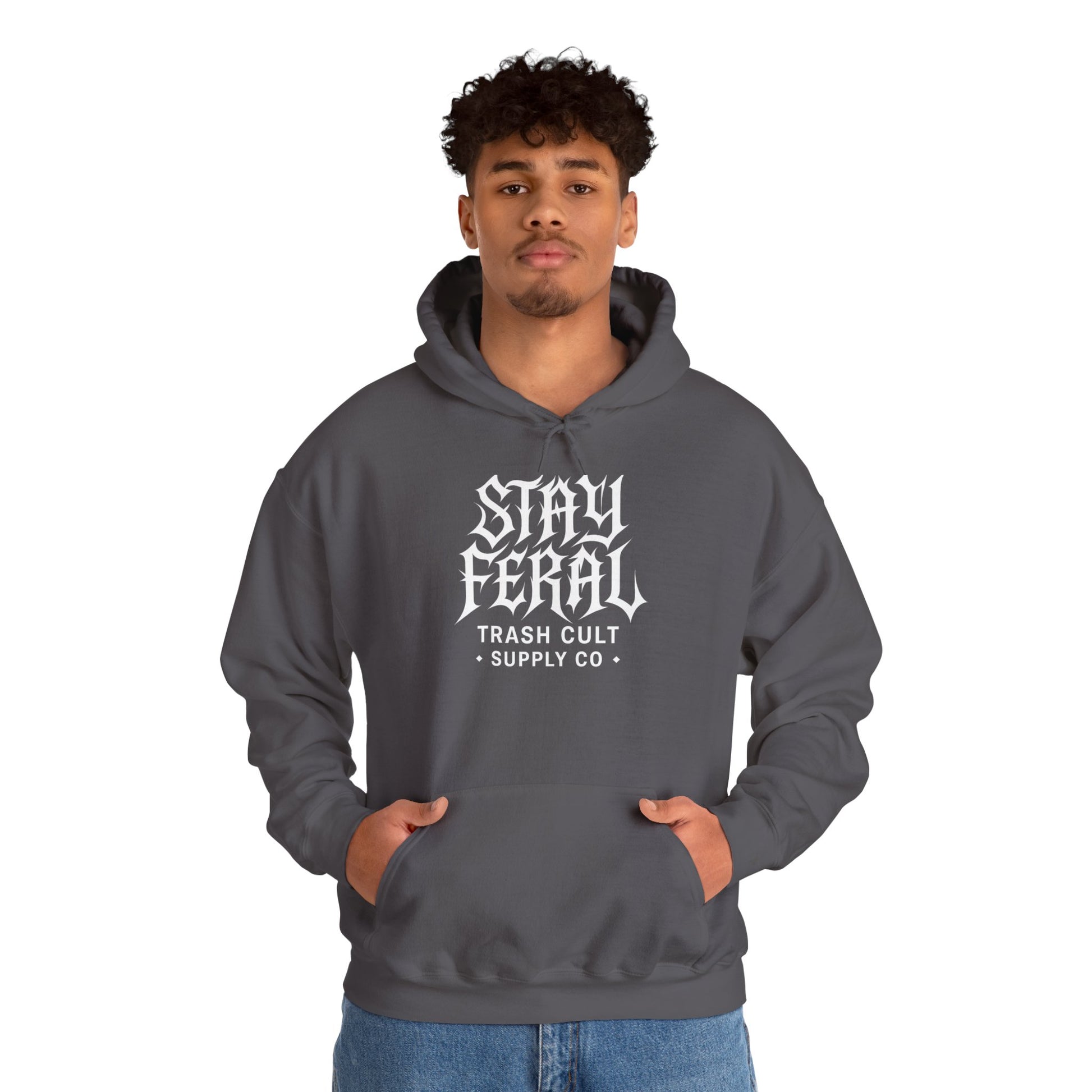 Stay Feral Gothic Hoodie – Trash Cult Supply Co Unisex Pullover