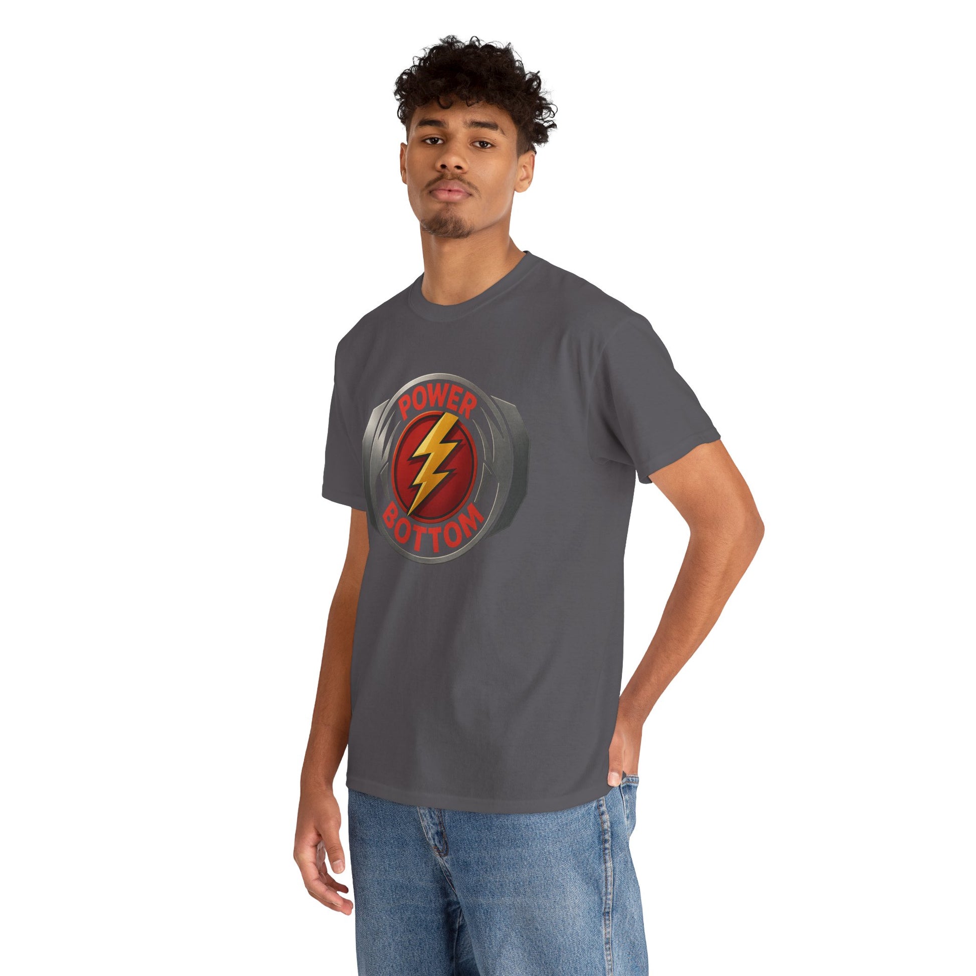 Power Bottom Graphic Tee | Unisex Heavy Cotton Shirt, LGBTQ+ Pride Apparel, Casual Wear, Gift for Friends, Humor Shirt