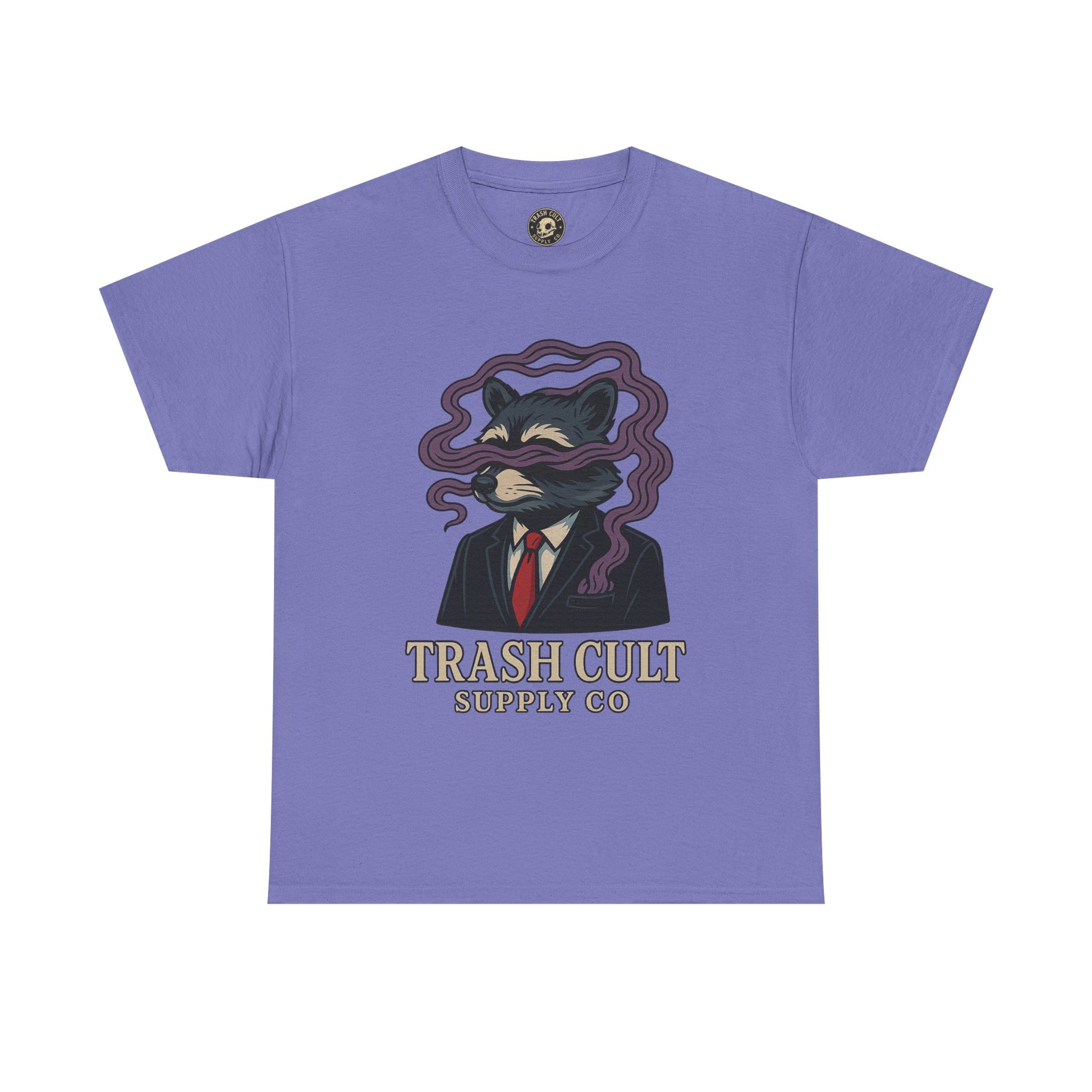 Suited Raccoon Smoke Design – Trash Cult Supply Co | Bold Graffiti Tattoo Tee