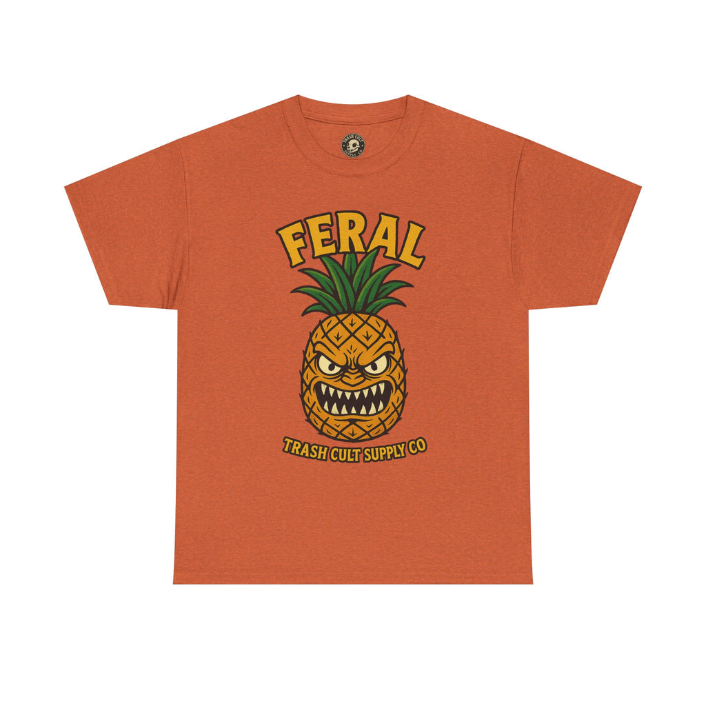 Feral Evil Pineapple Shirt – Aggressive Fruit Trashcore Tee – Gildan 5000 Unisex