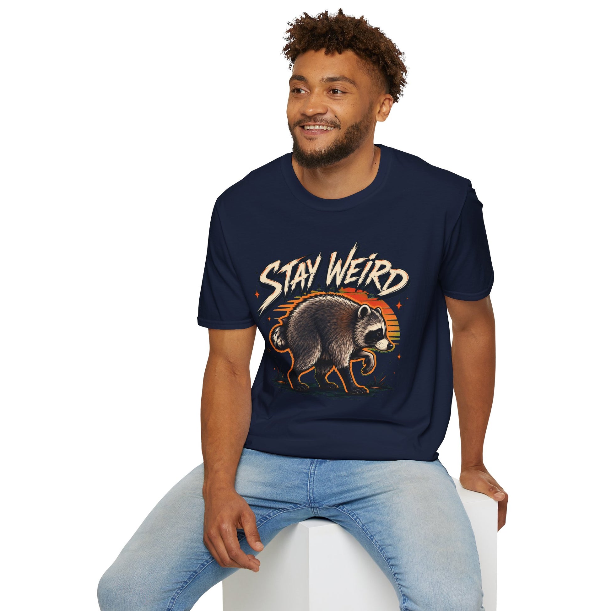 Stay Weird Raccoon Jimothy T-Shirt — Vintage Graphic Tee