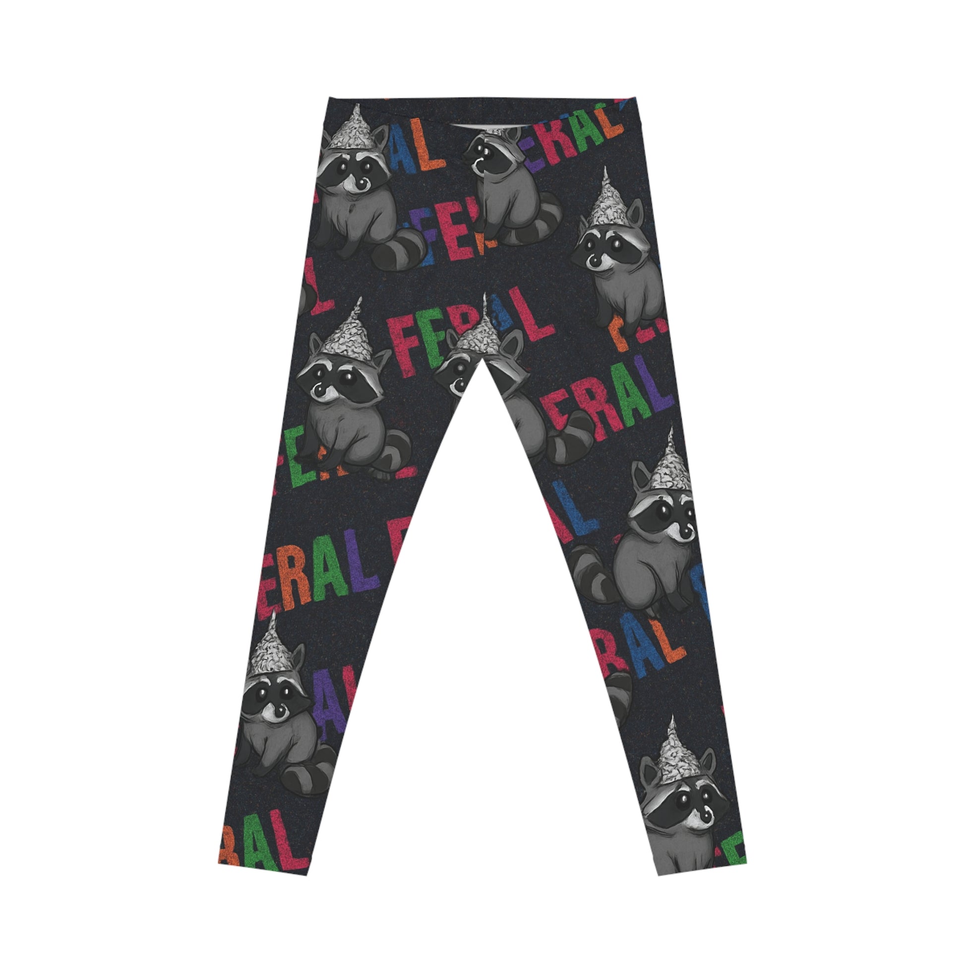 Feral Raccoon Leggings – Funny Animal Print Pants for Women | Bold Gift for Animal Lovers