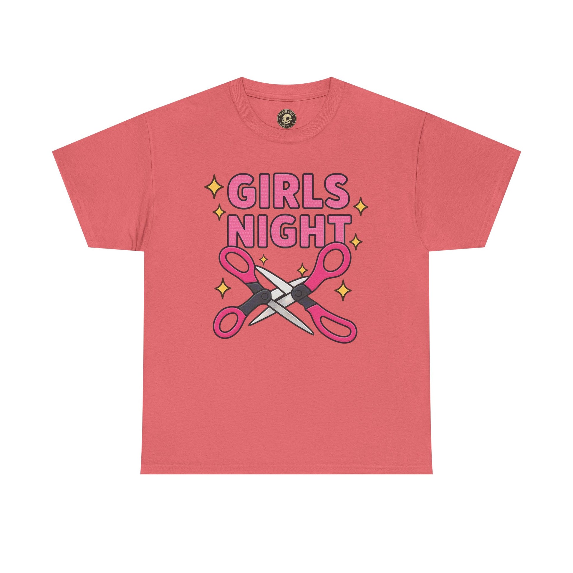 Funny Girls Night Shirt – Lesbian Humor Tee – Pink Scissors Graphic on Gildan 5000