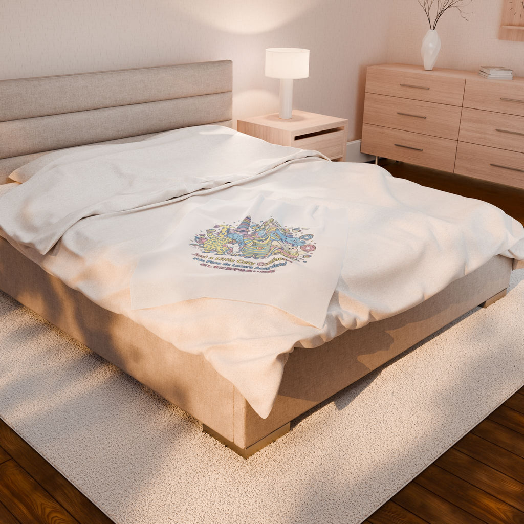 Cozy Cute Chaos Velveteen Plush Blanket | mildly unhinged, whimsical weird
