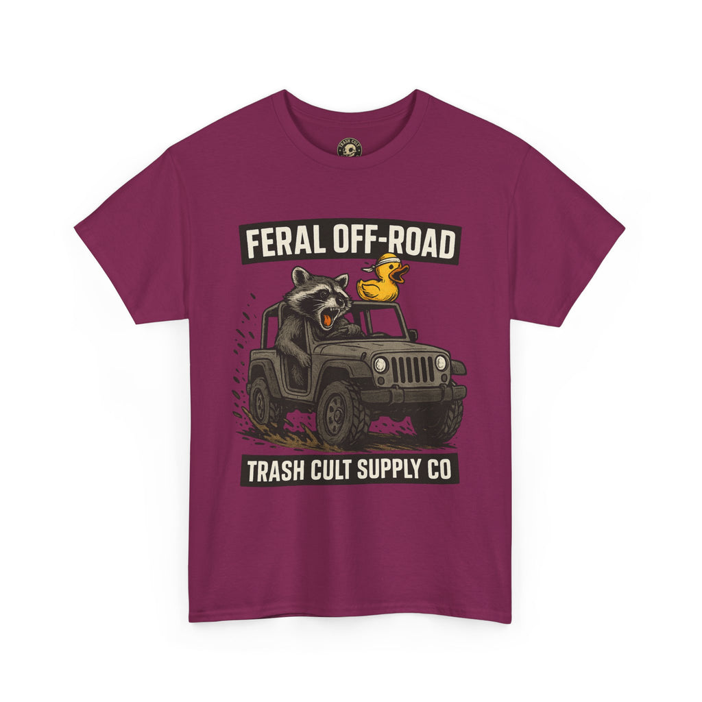 Feral Off-Road Raccoon Jeep Shirt – Mud Slinging Chaos | Trash Cult Supply Co | Gildan 5000 Tee