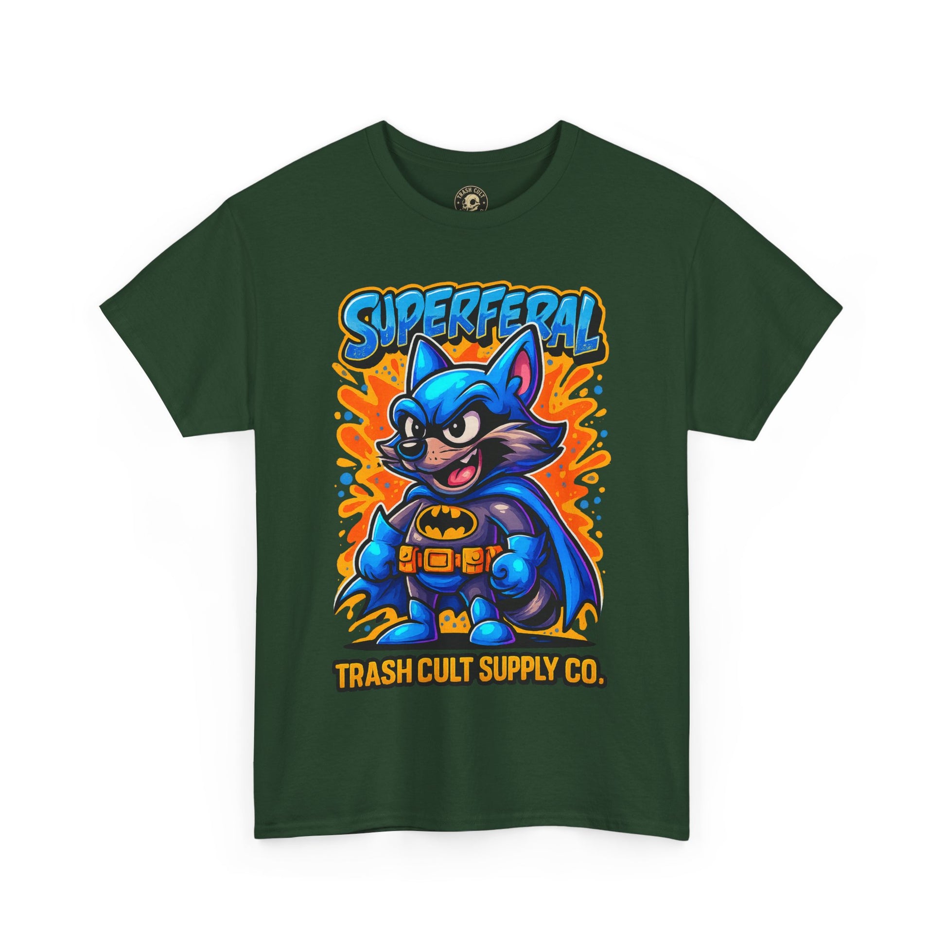 SuperFeral Raccoon Graffiti Shirt – Bold New School Superhero Streetwear | Trash Cult Supply Co
