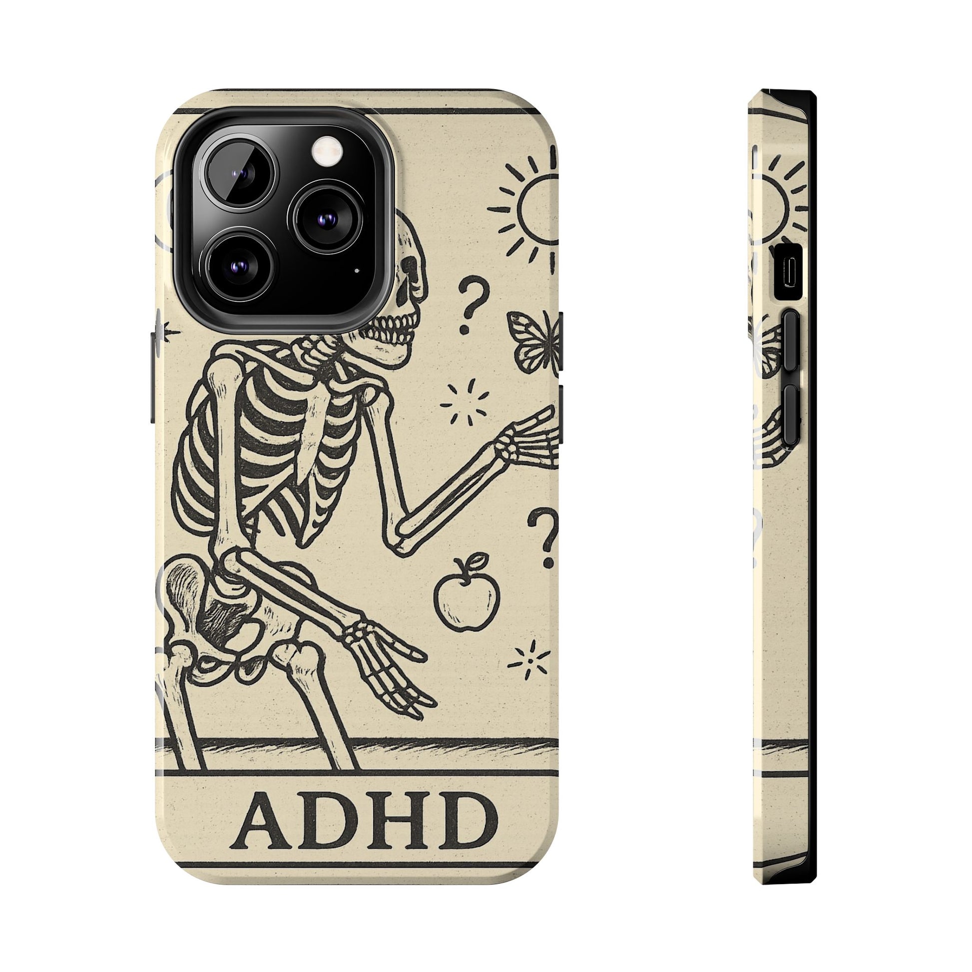 Skeleton ADHD Phone Cases, Unique Phone Cover, Funny ADHD Gift, Quirky Skeleton Design, Cool Accessories for Everyone