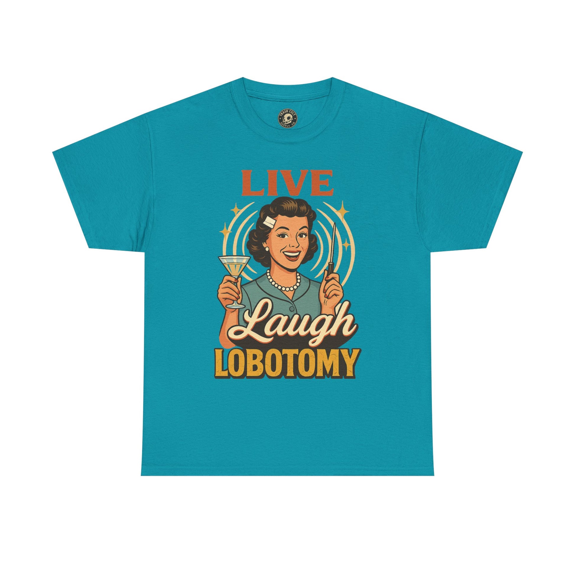 Live Laugh Lobotomy Vintage Tee – Funny Unisex Heavy Cotton Shirt for Retro Chaos Lovers